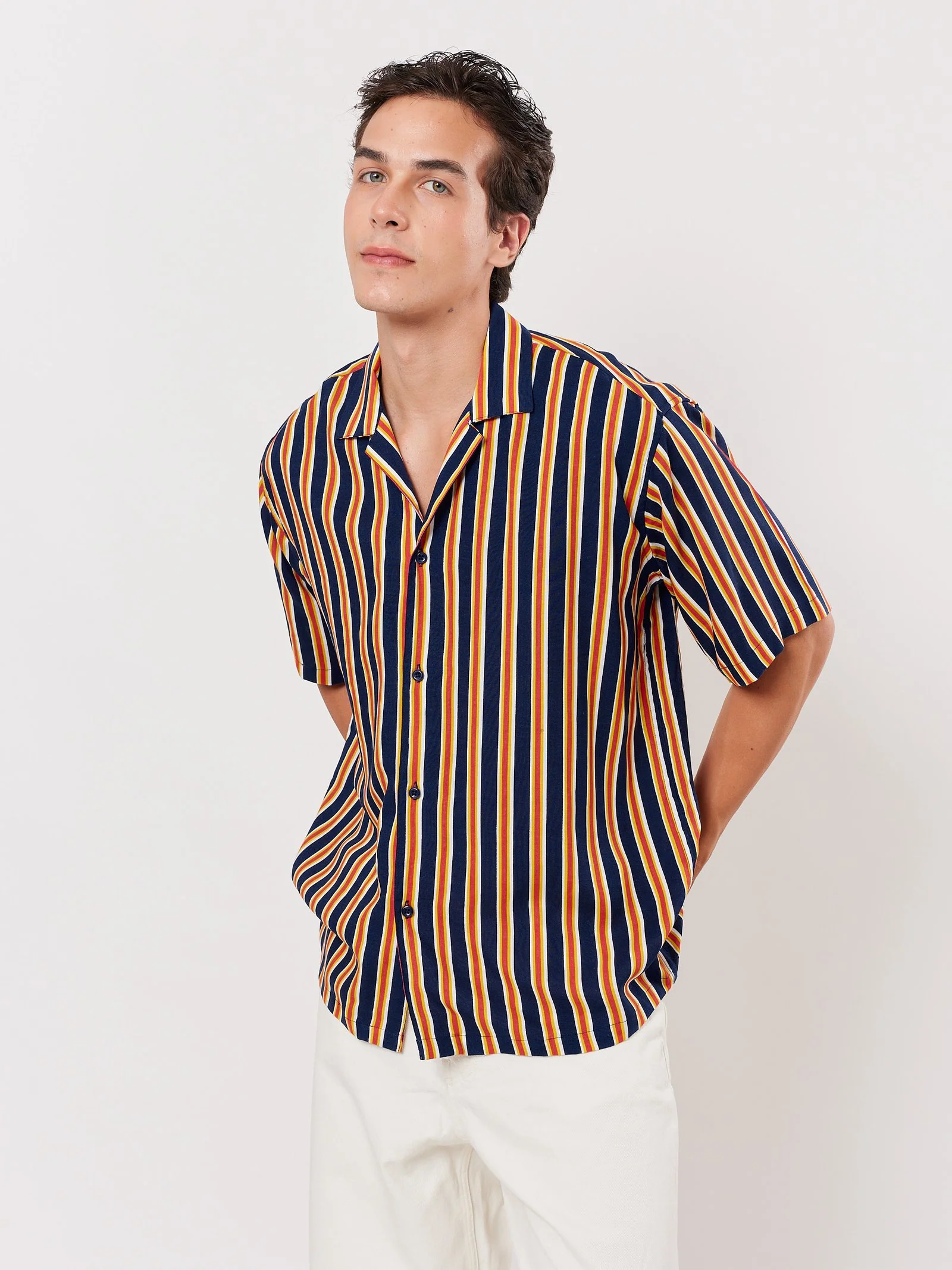 Blue and Orange Striped Shirt - Image 5