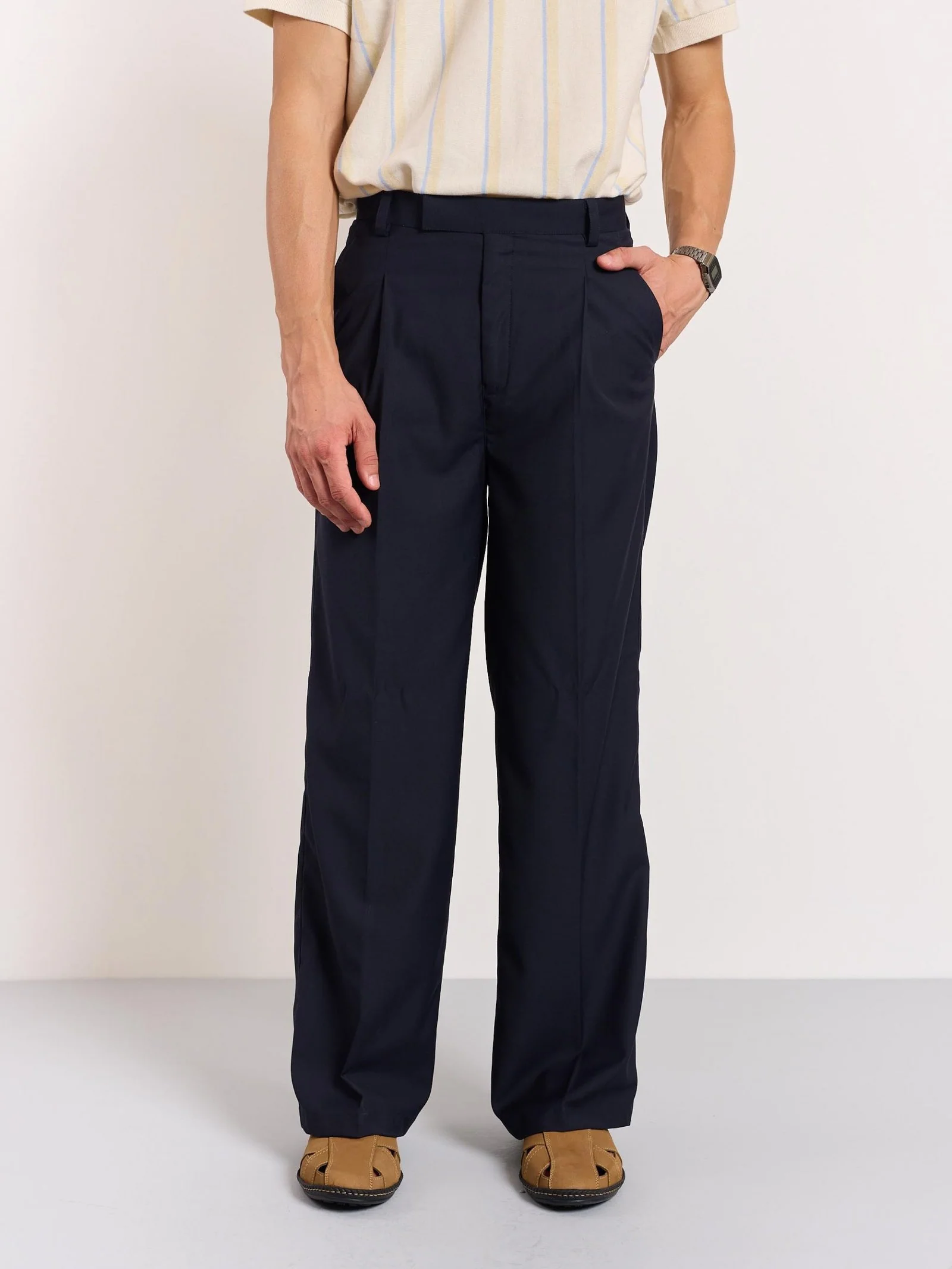 Blue Baggy Fit Trousers - Image 3