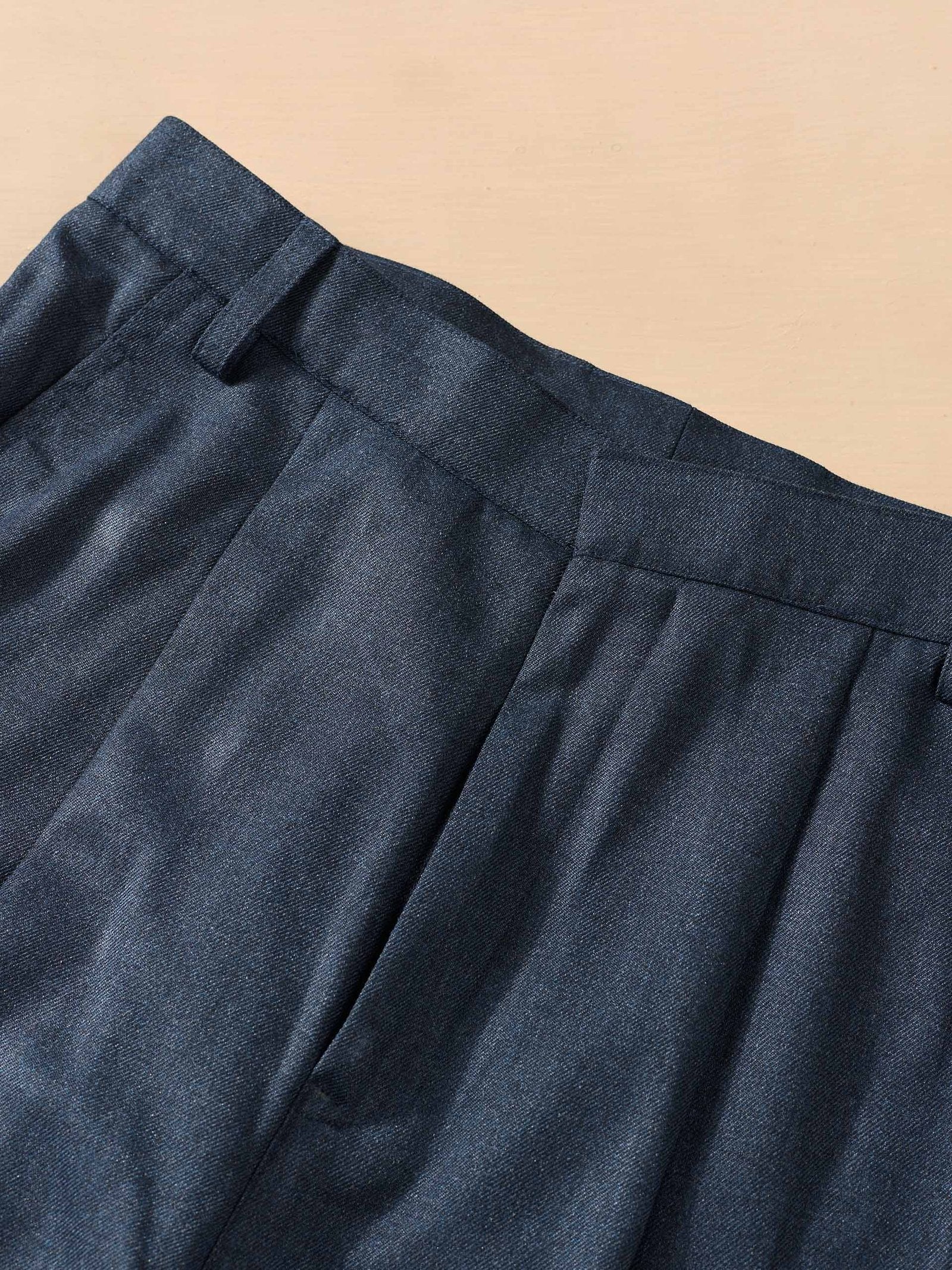 Blue Textured Baggy Fit Trousers - Image 11