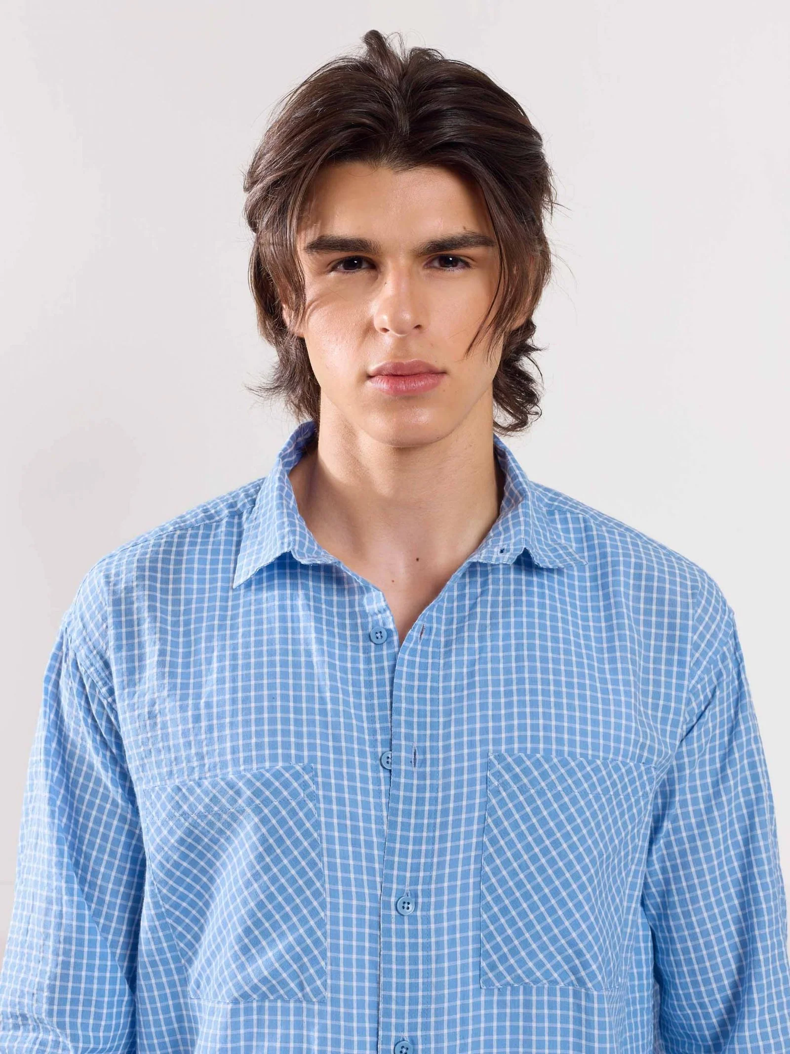 Blue Checked Holiday Shirt - Image 3