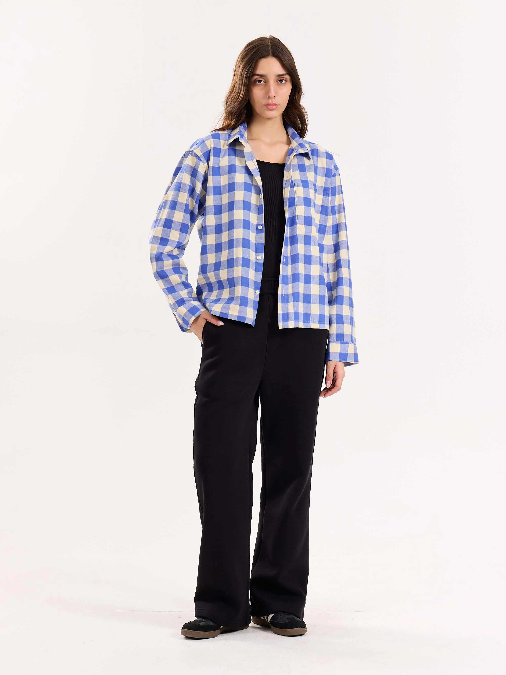 Blue Checkered Flannel Overshirt - Image 3