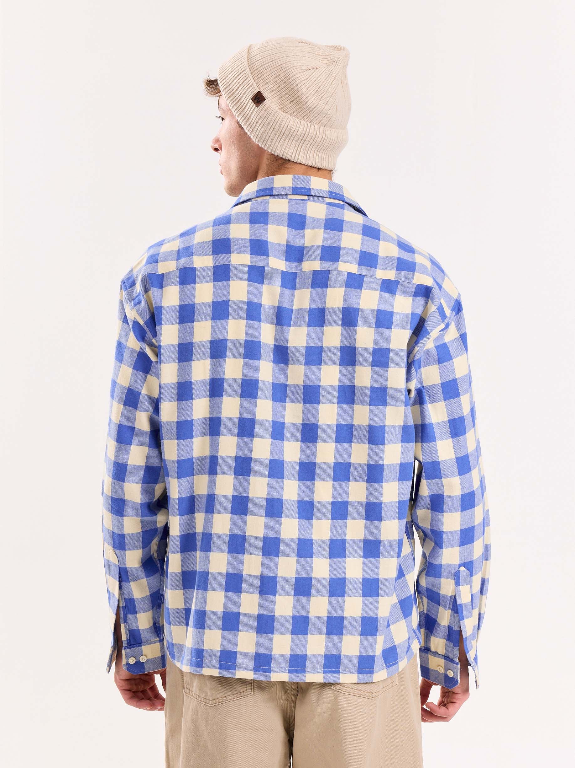 Blue Checkered Flannel Overshirt - Image 8