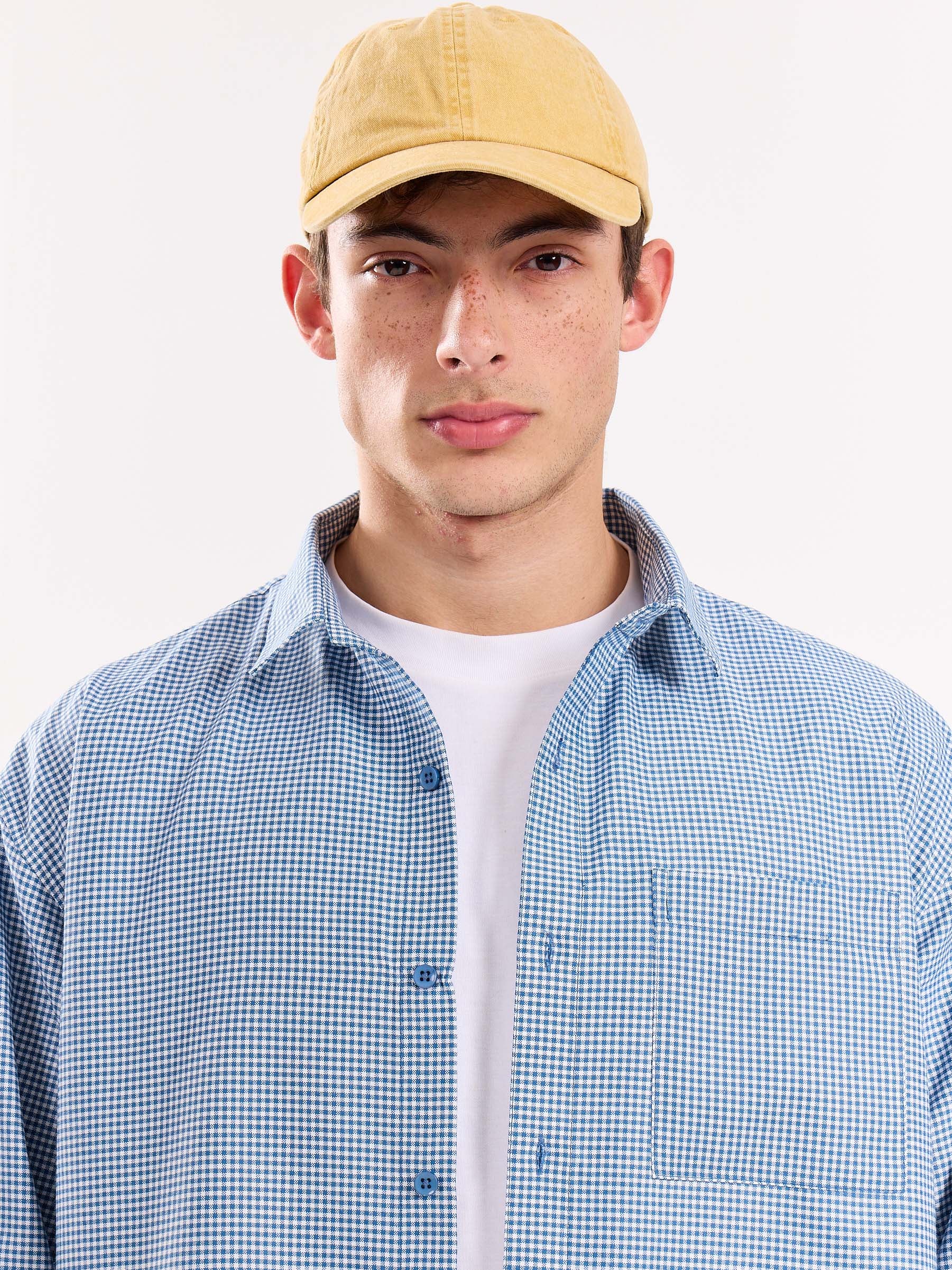 Blue Checkered Oversized Cropped Shirt - Image 5
