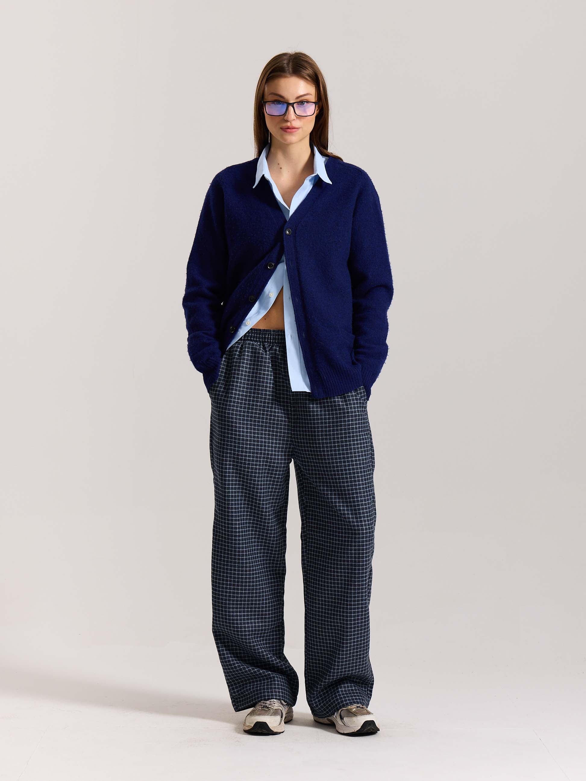 Blue Checkered Woolen Pants - Image 2