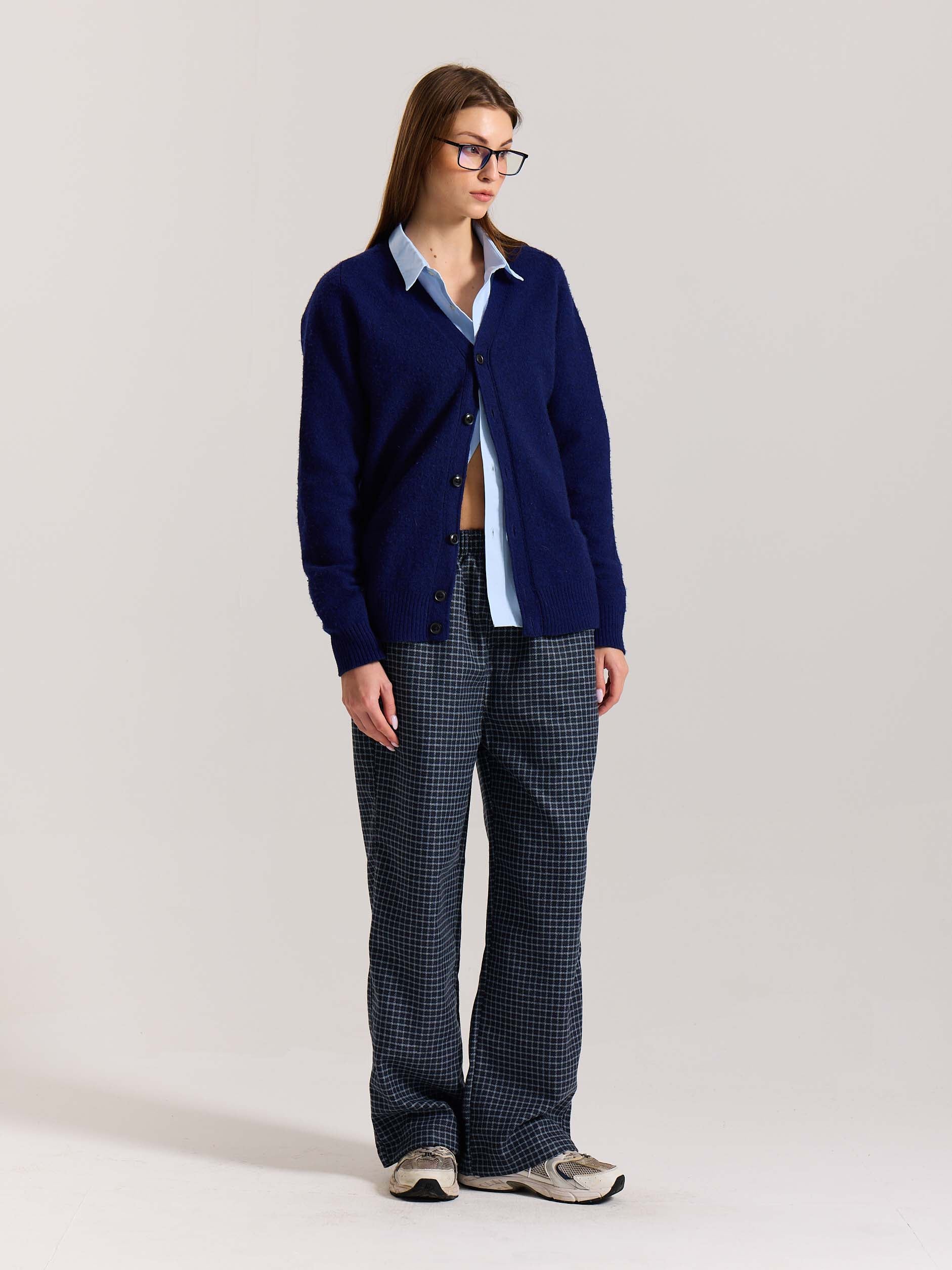 Blue Checkered Woolen Pants - Image 6