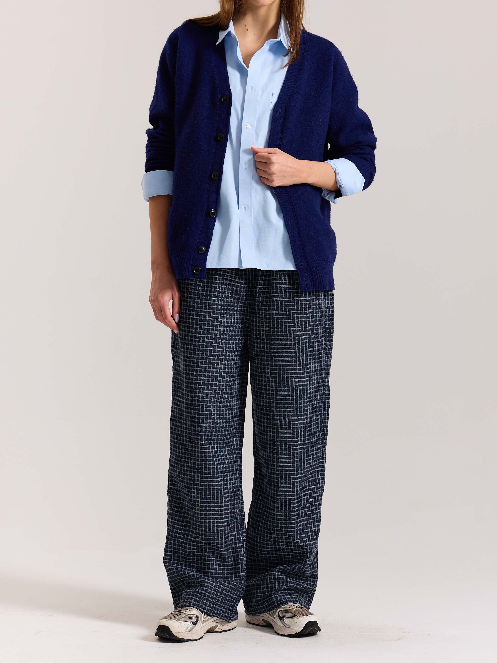 Blue Checkered Woolen Pants - Image 7