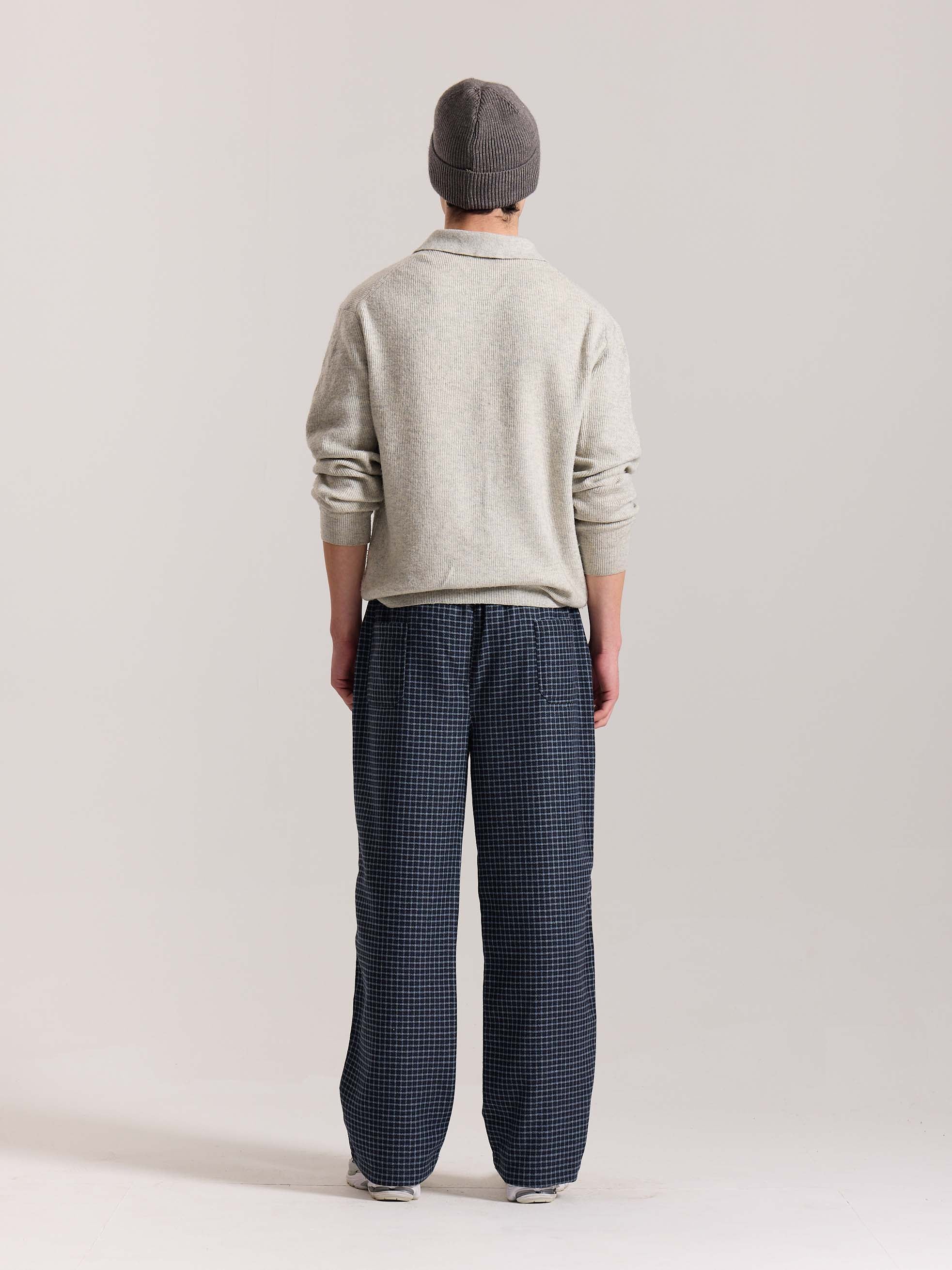 Blue Checkered Woolen Pants - Image 8