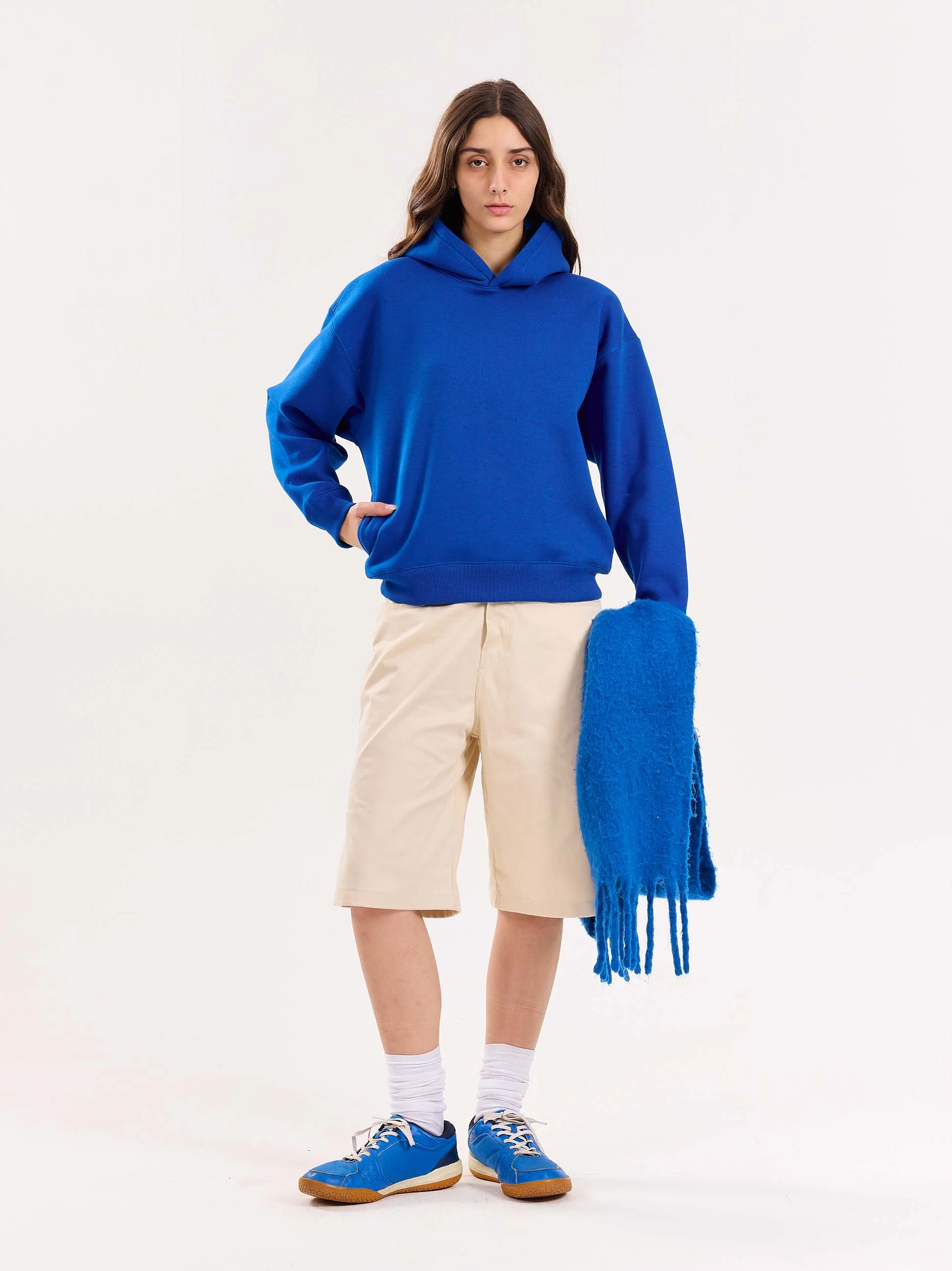 Blue Cropped Fit Hoodie - Image 3