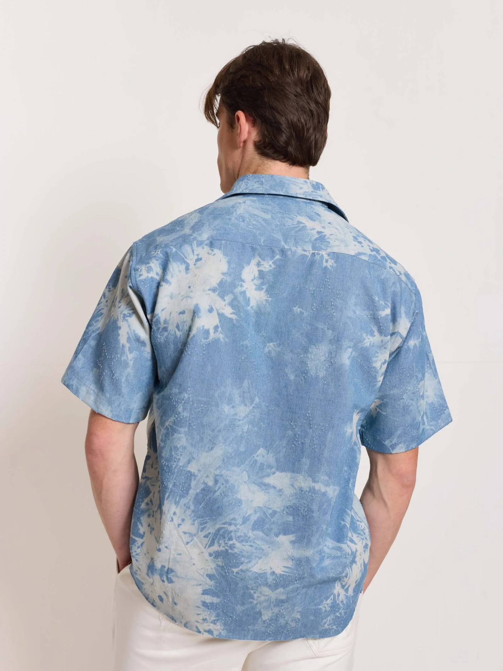 Star Embossed Denim - Cropped Shirt - Image 7