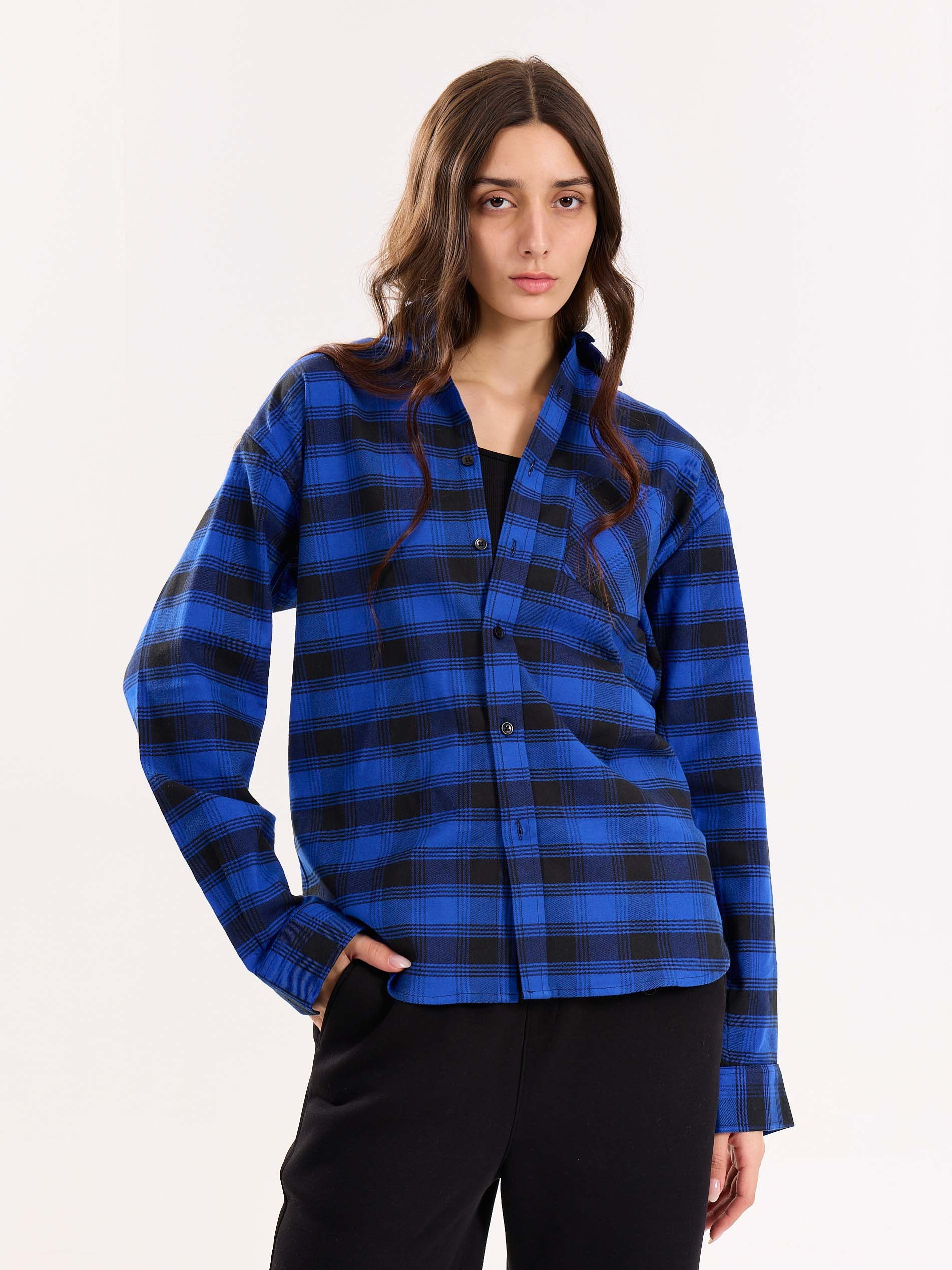 Blue Flannel Overshirt - Image 4