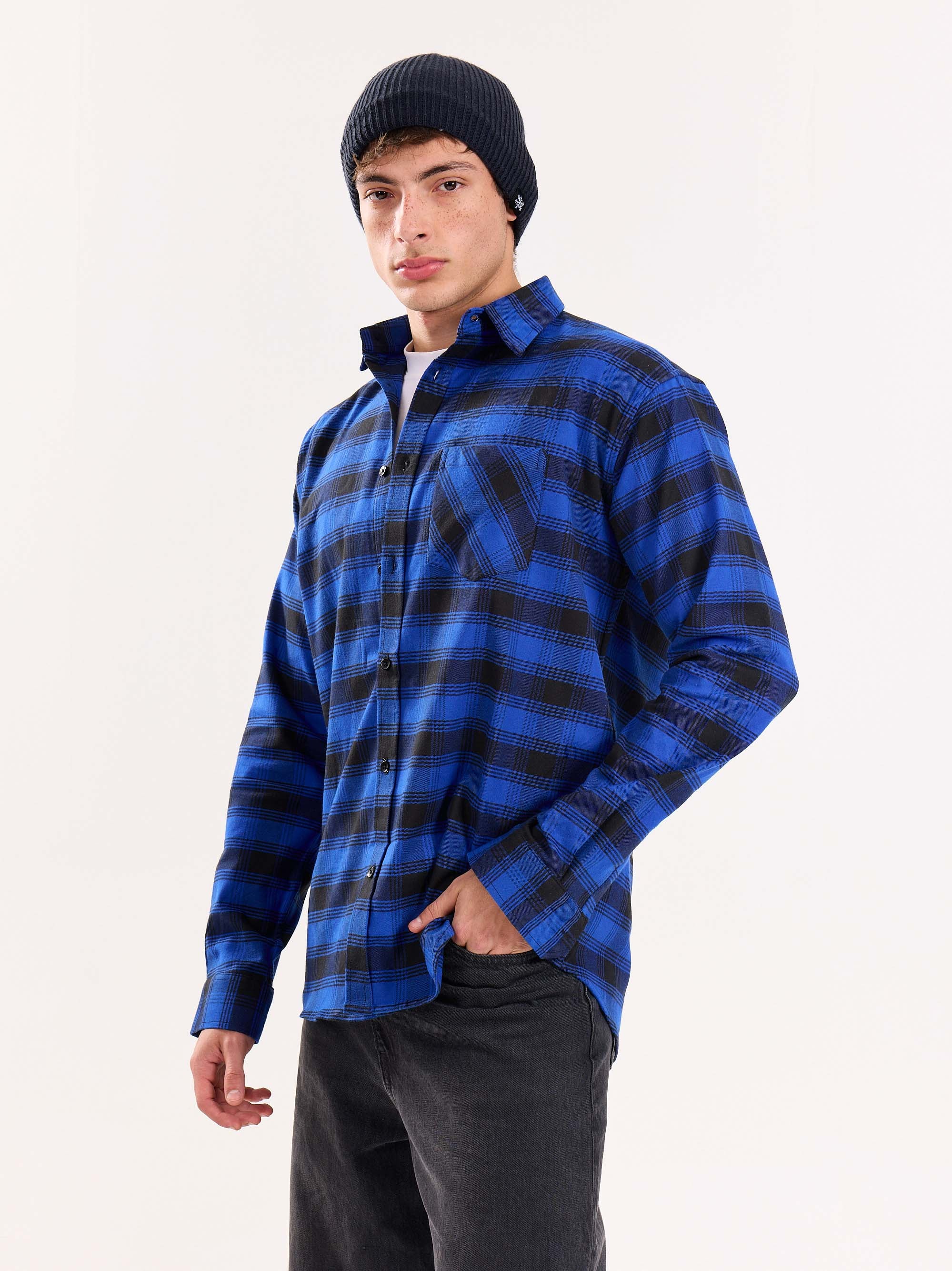 Blue Flannel Overshirt - Image 6