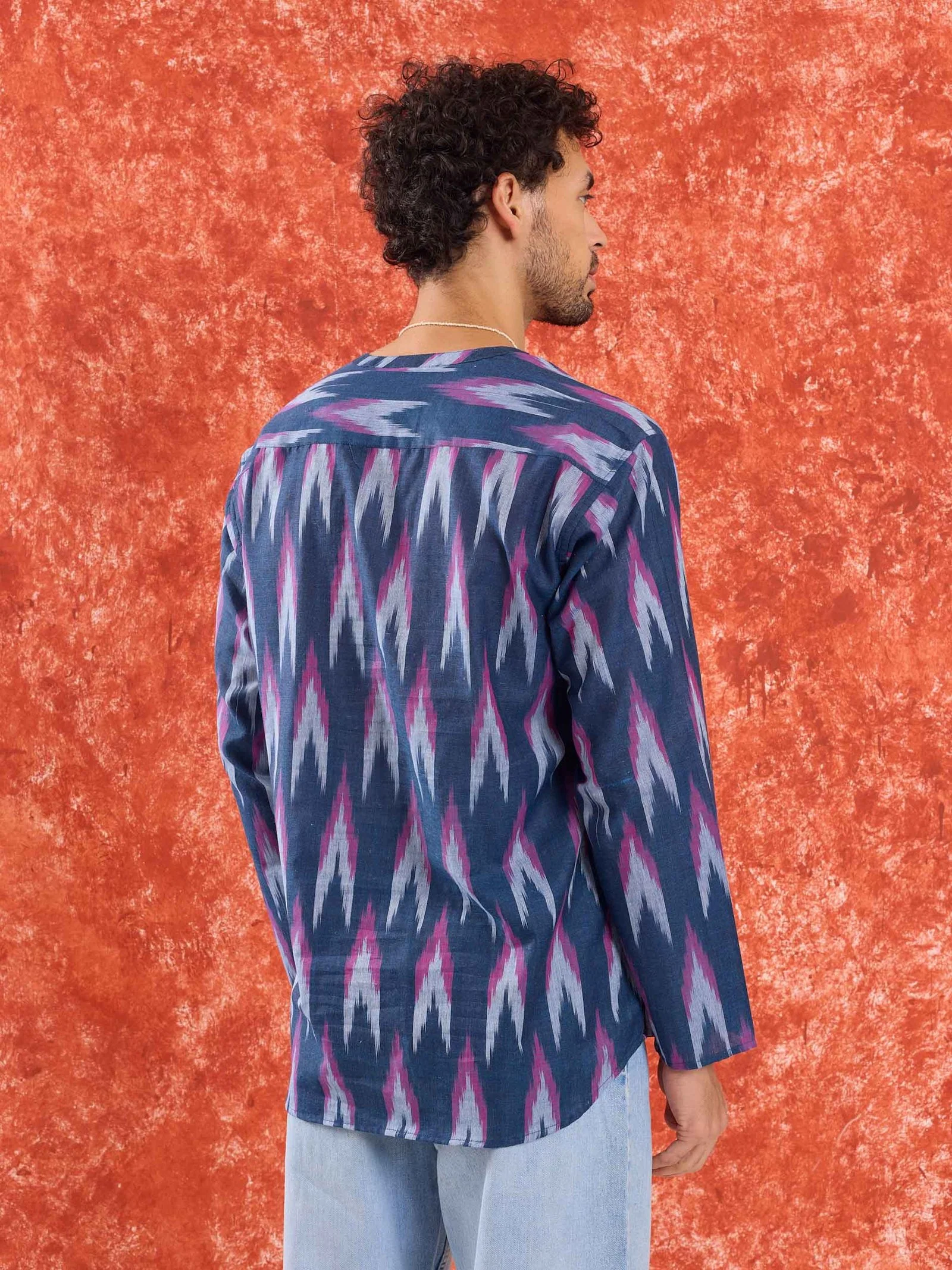 Blue Ikat Short Kurta - Image 6