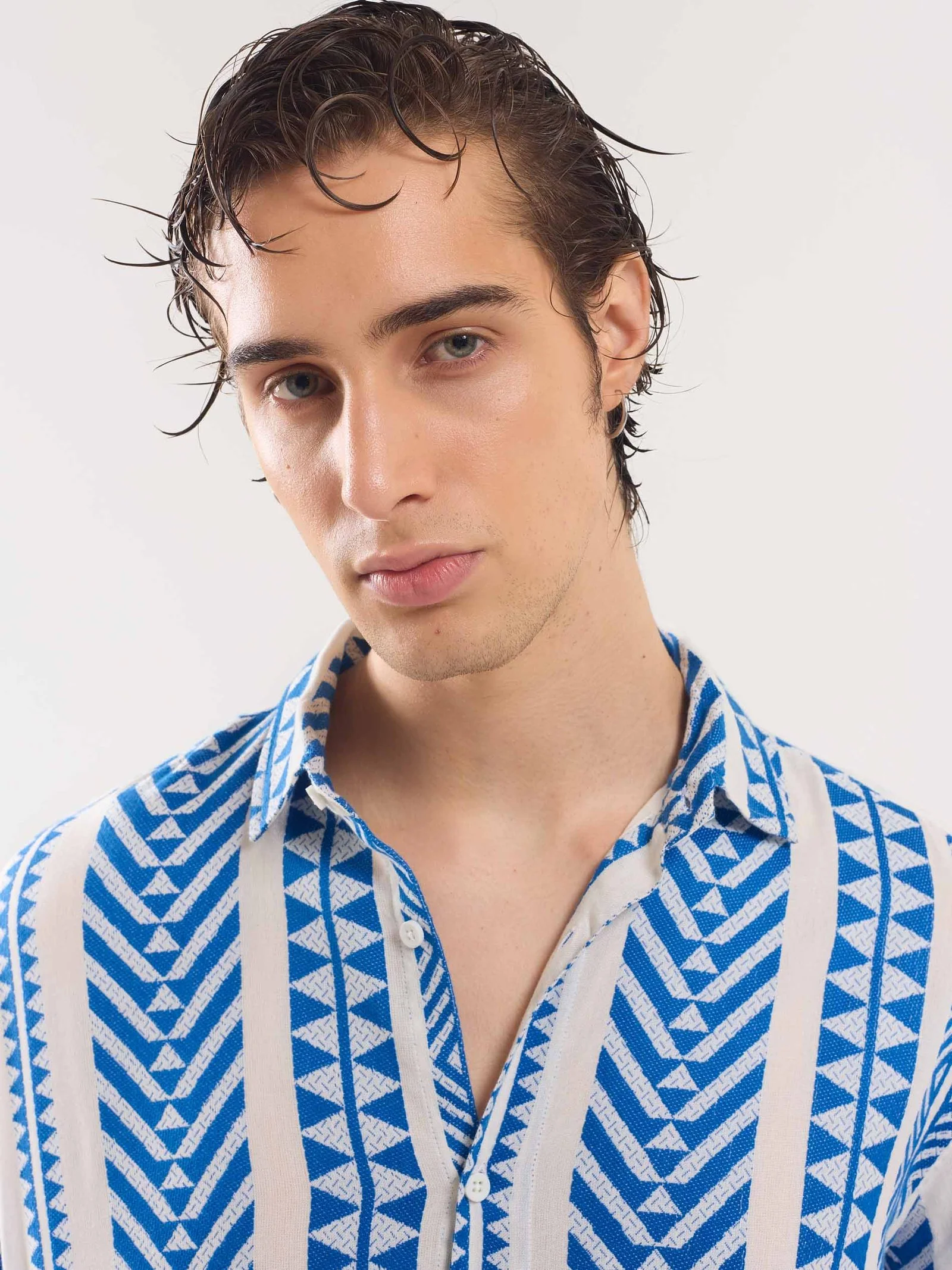 Blue Jacquard Weave Shirt - Image 3
