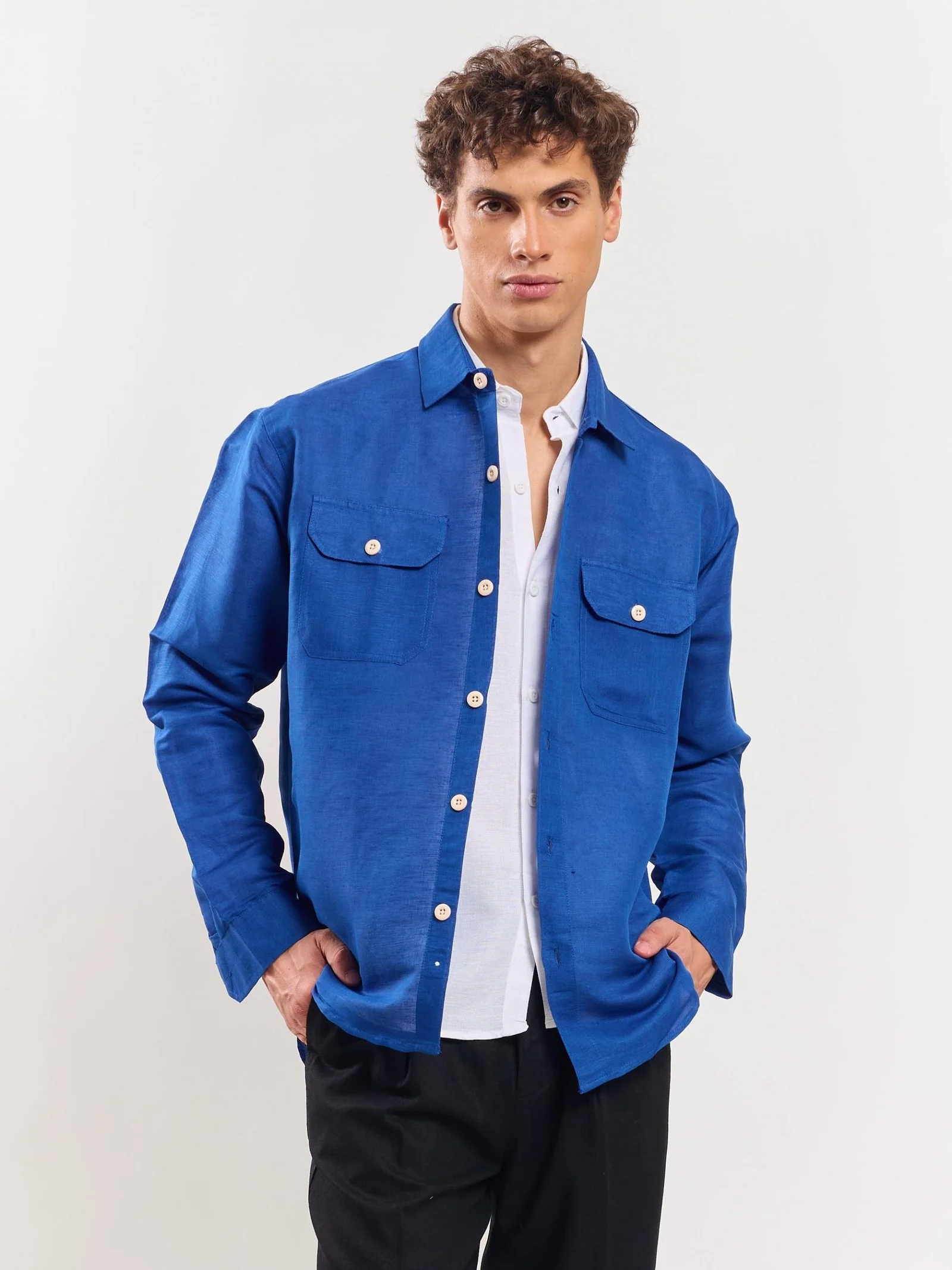 Blue Linen Overshirt - Image 6