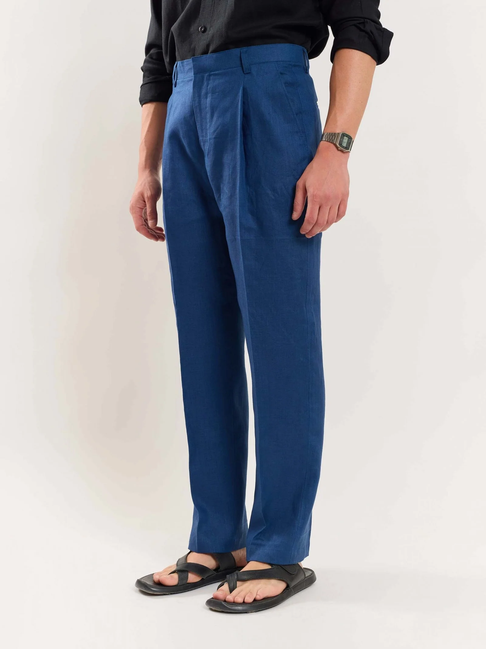 Blue Linen Trousers - Image 3