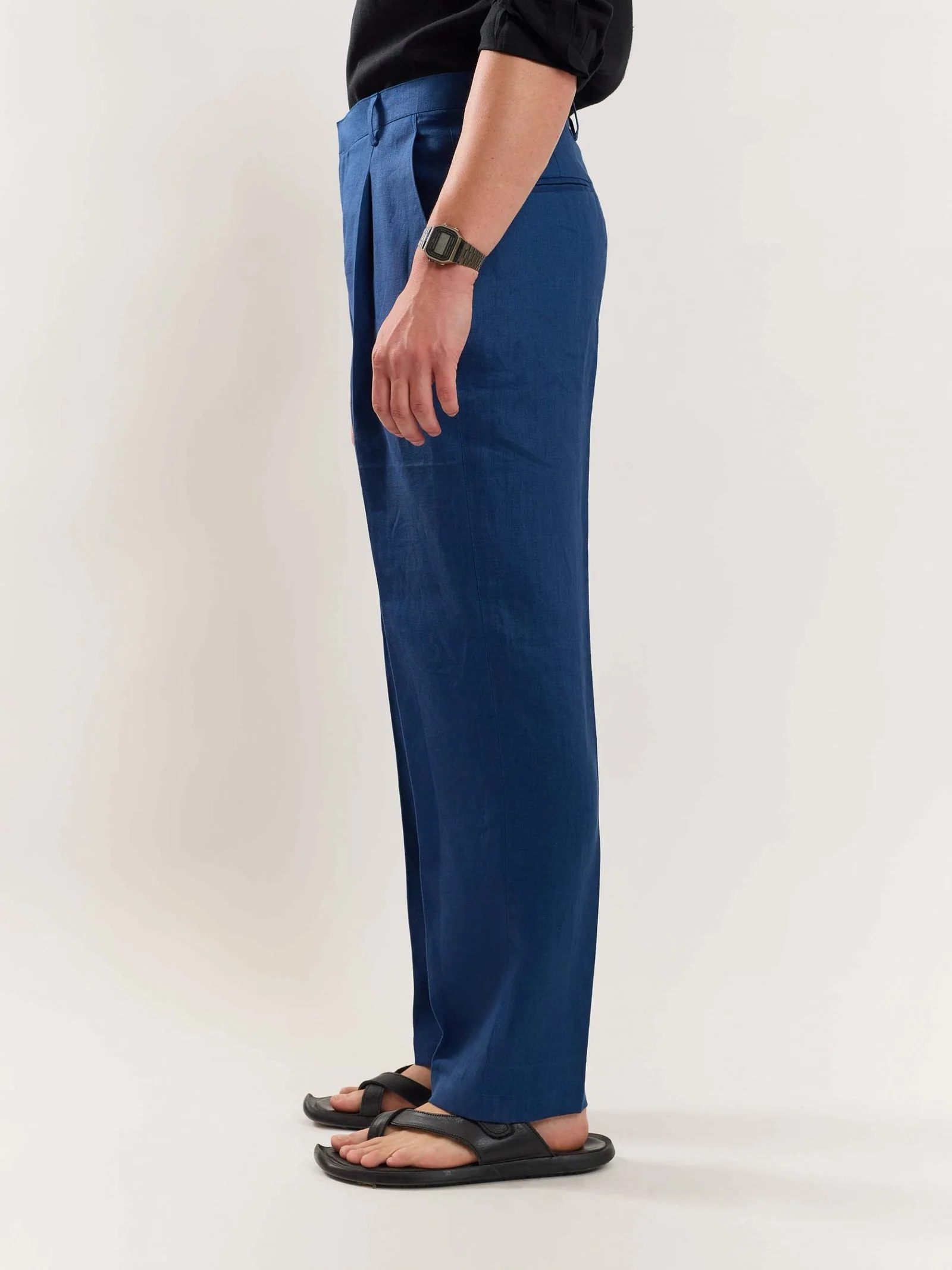 Blue Linen Trousers - Image 4