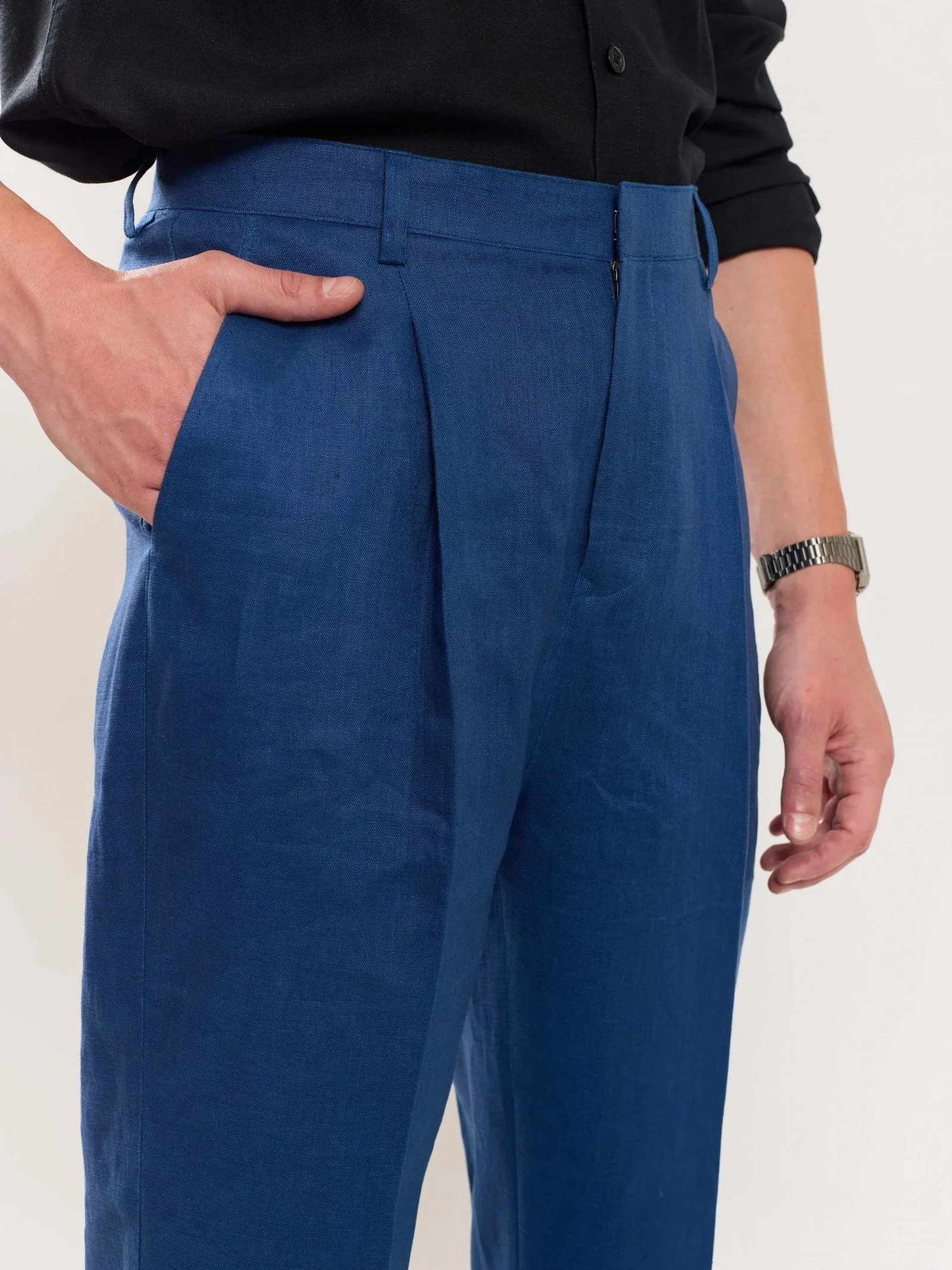 Blue Linen Trousers - Image 6