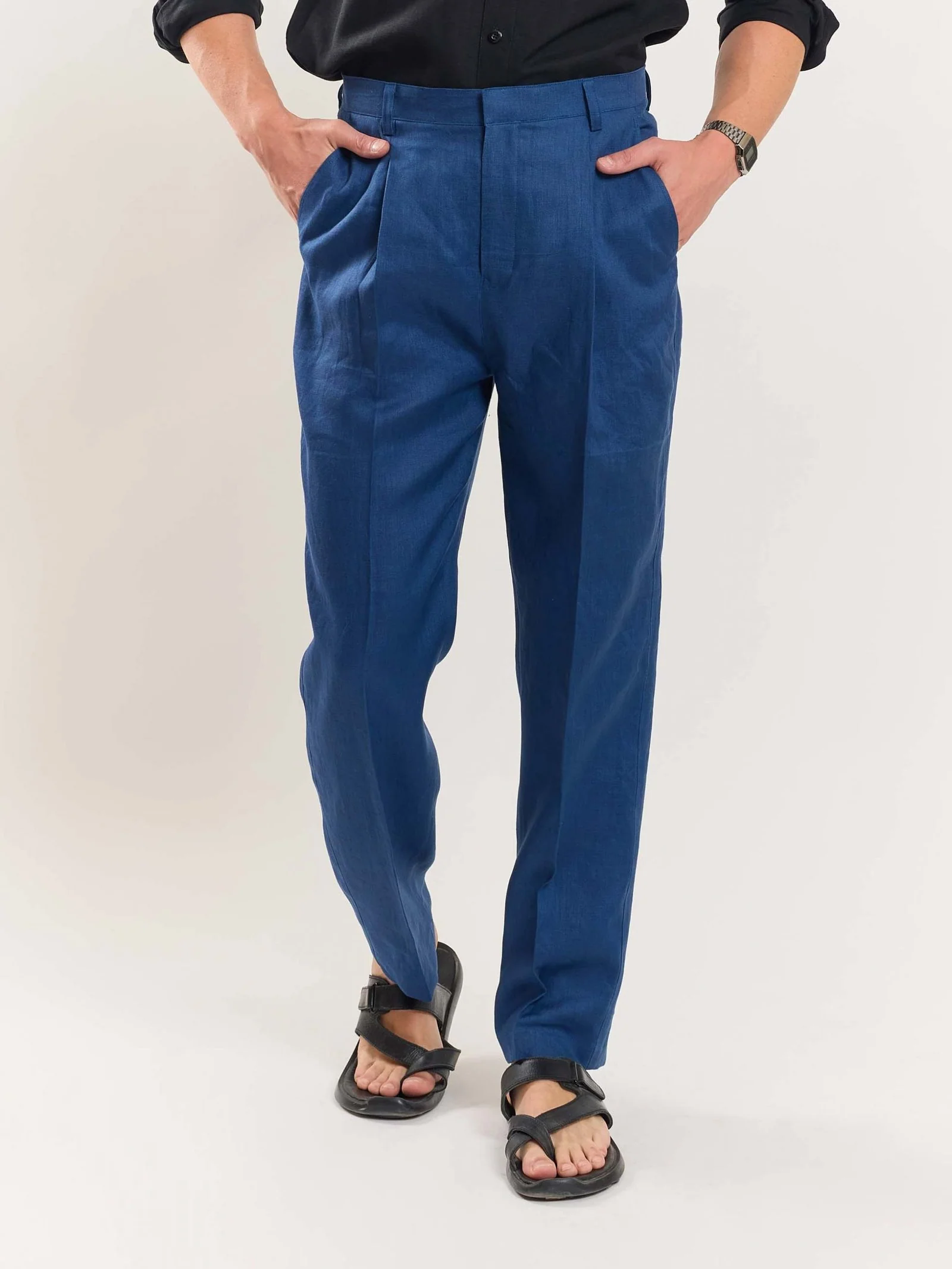 Blue Linen Trousers - Image 7