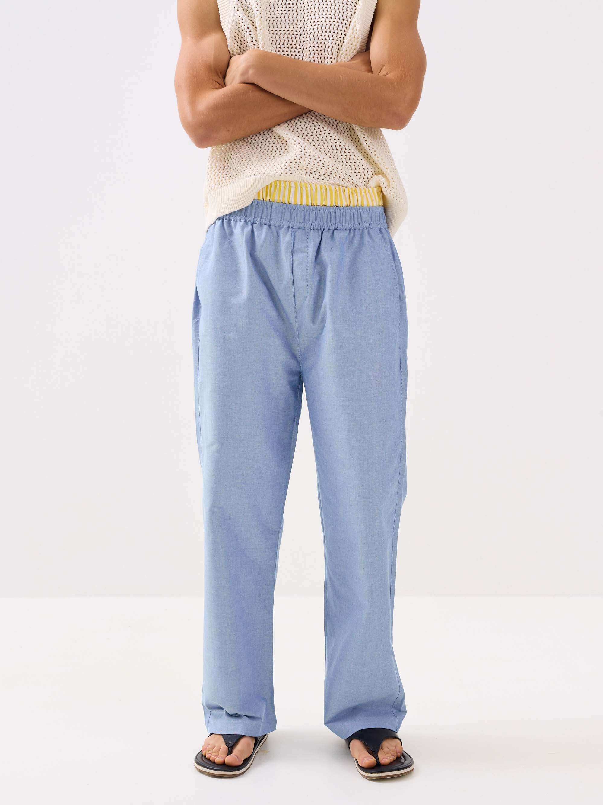 Blue Oxford Pull-on Pants - Image 3