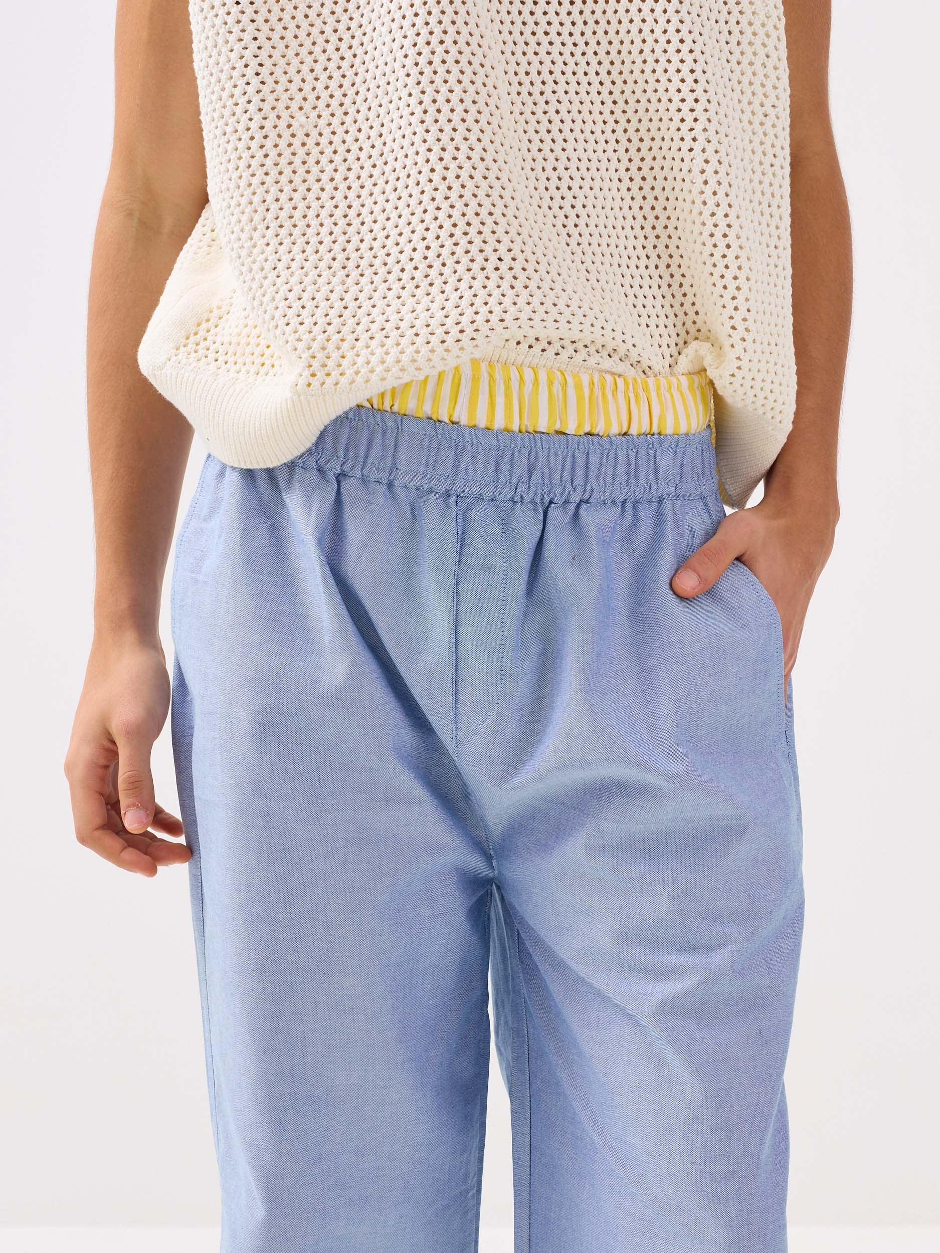 Blue Oxford Pull-on Pants - Image 5