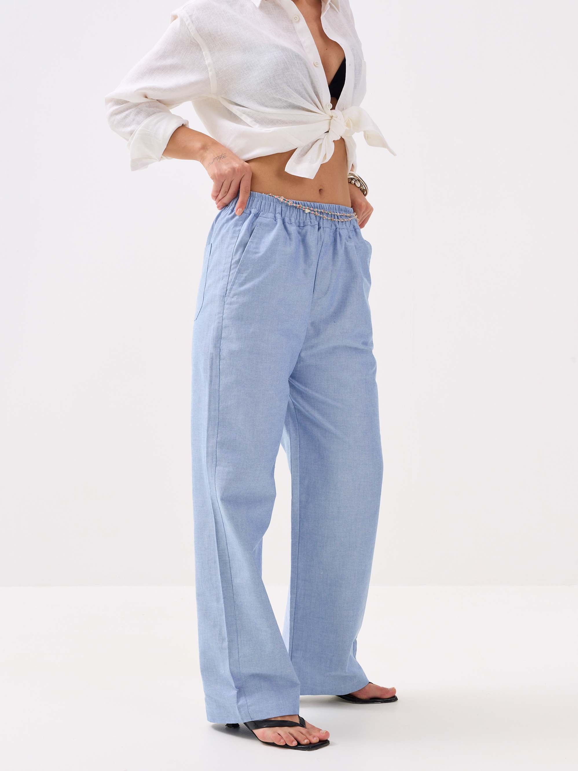 Blue Oxford Pull-on Pants - Image 6