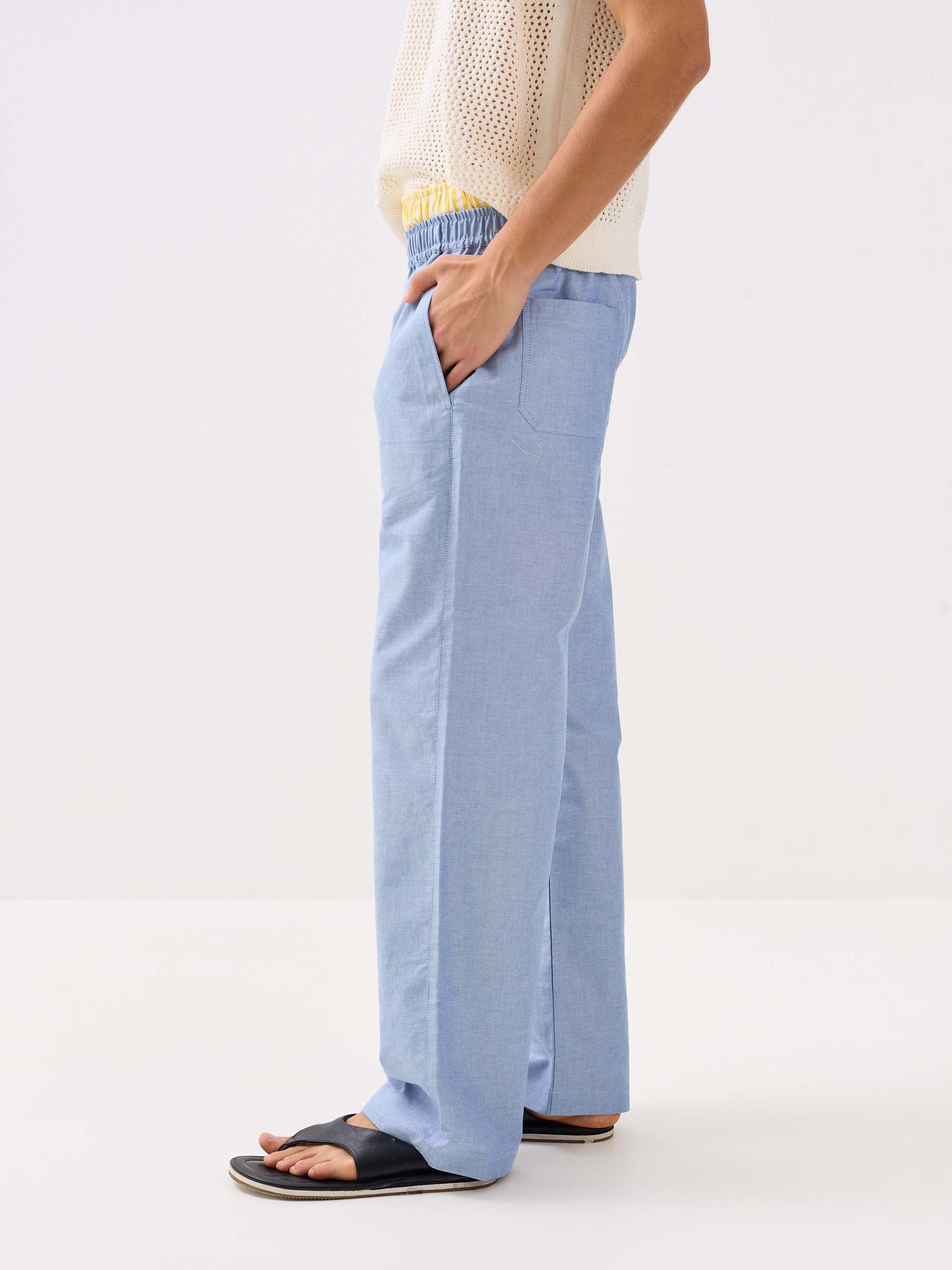 Blue Oxford Pull-on Pants - Image 7