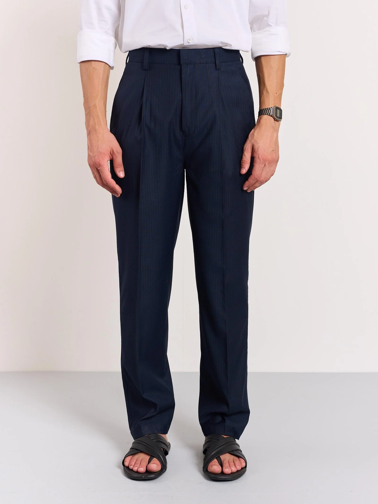 Blue Pinstriped Trousers - Image 3