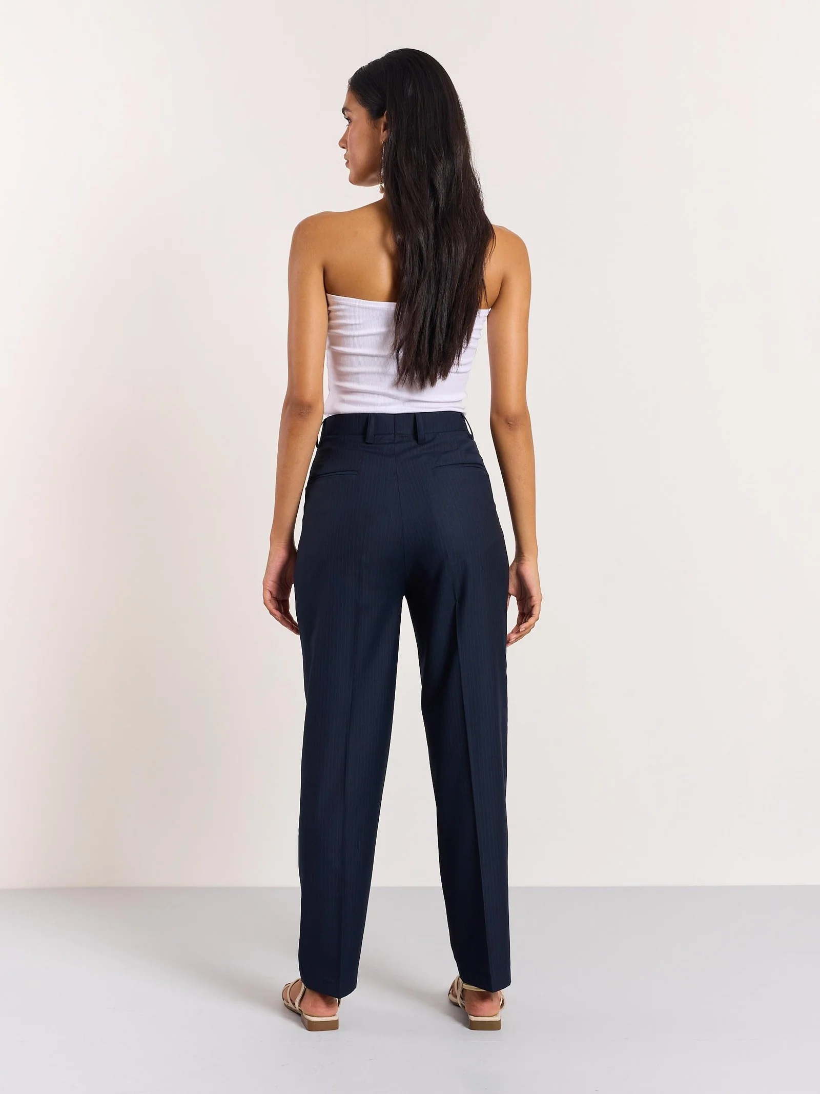 Blue Pinstriped Trousers - Image 4