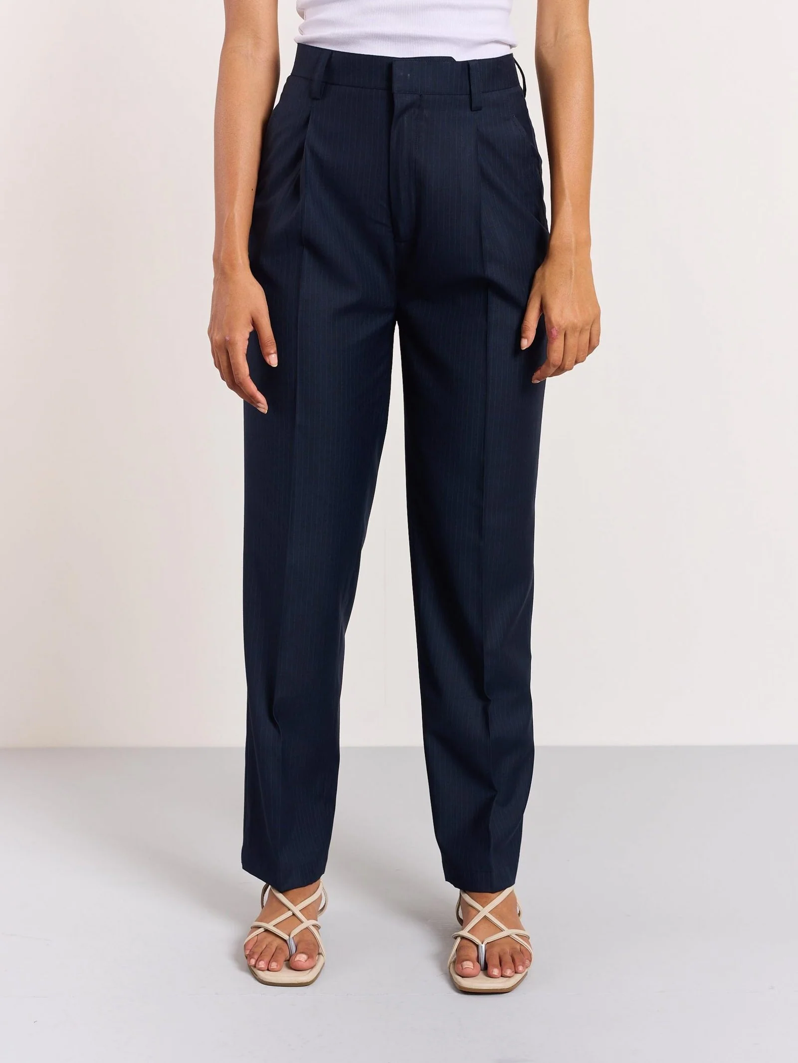 Blue Pinstriped Trousers - Image 5