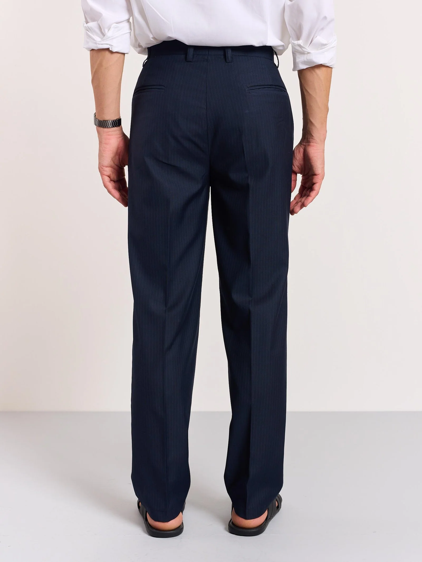 Blue Pinstriped Trousers - Image 8