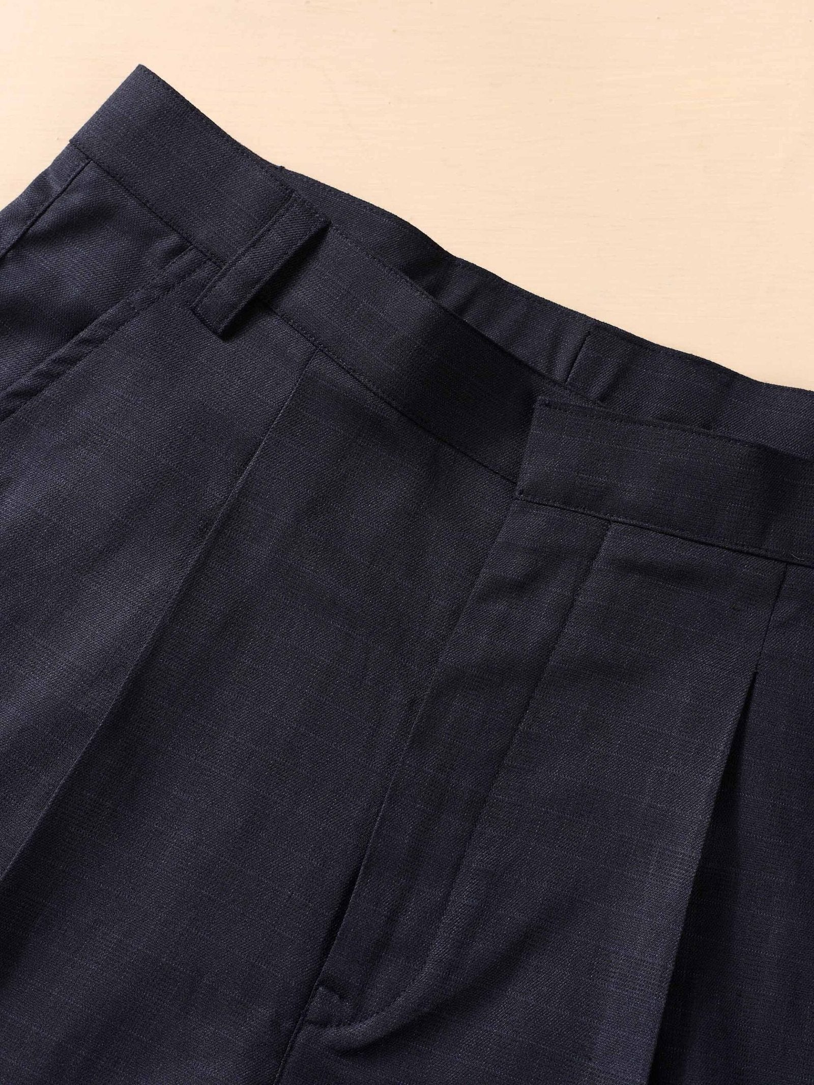 Blue Straight Fit Checked Trousers - Image 7