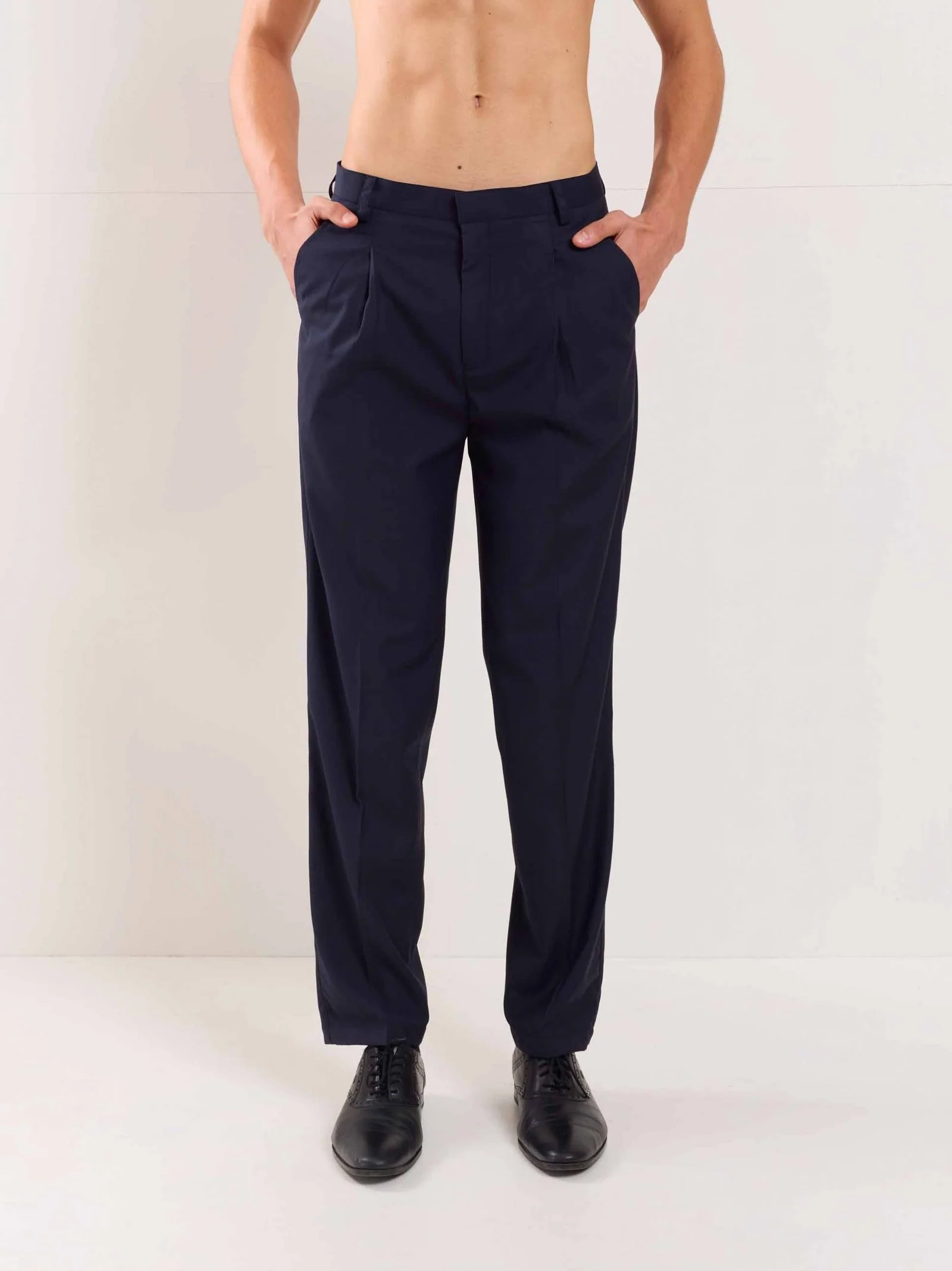 Blue Straight Fit Trousers - Image 2