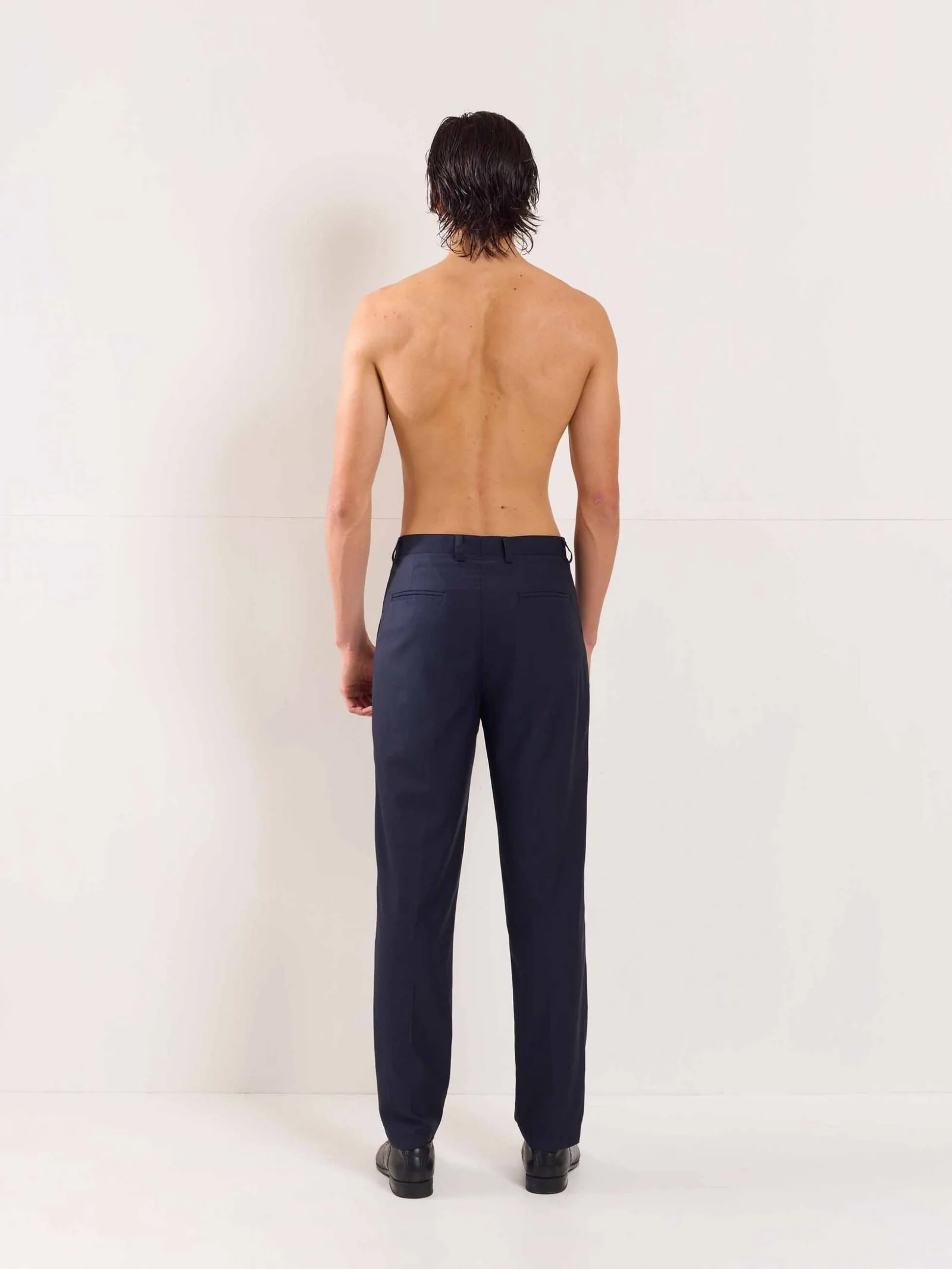 Blue Straight Fit Trousers - Image 3