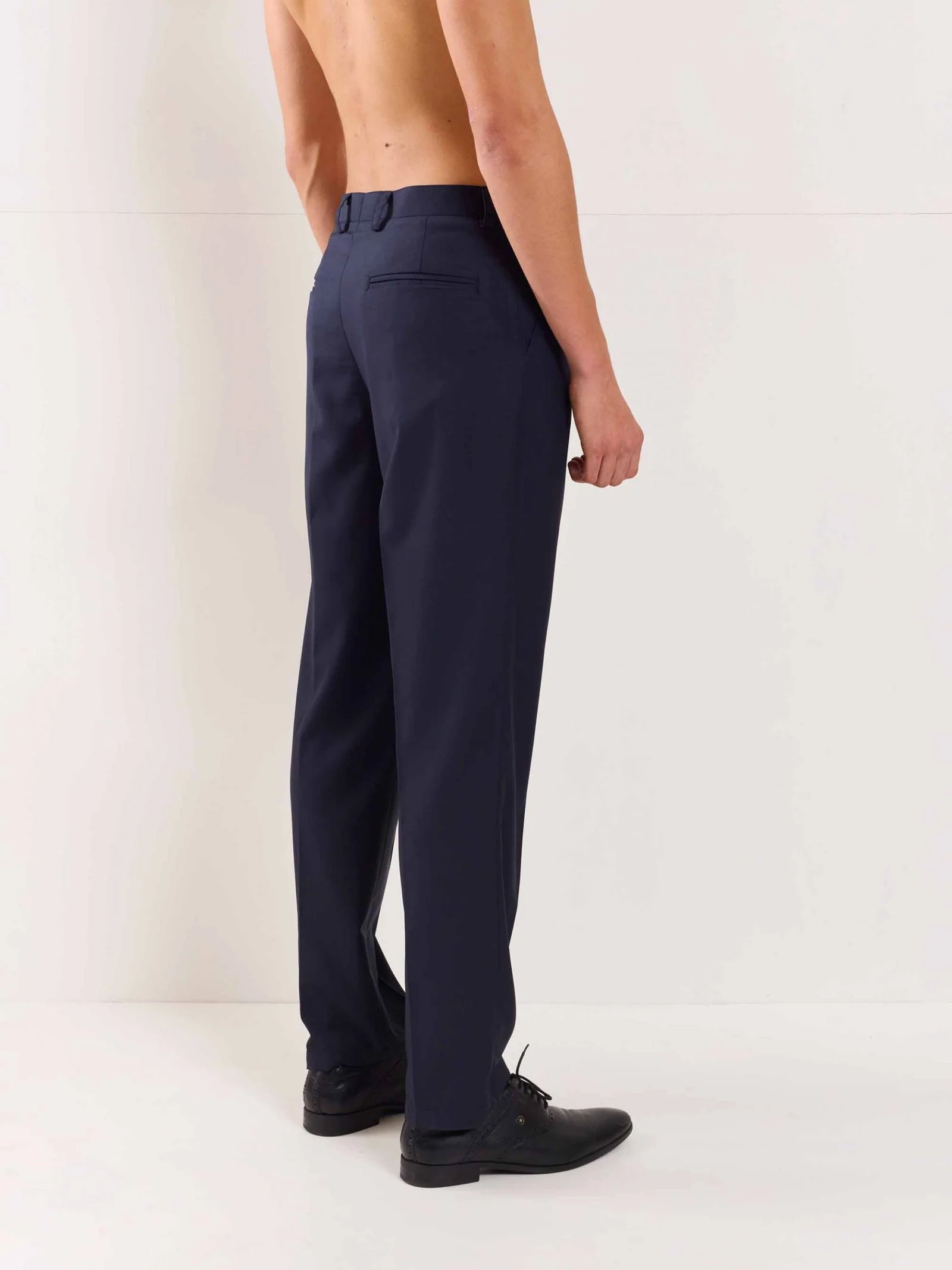 Blue Straight Fit Trousers - Image 6