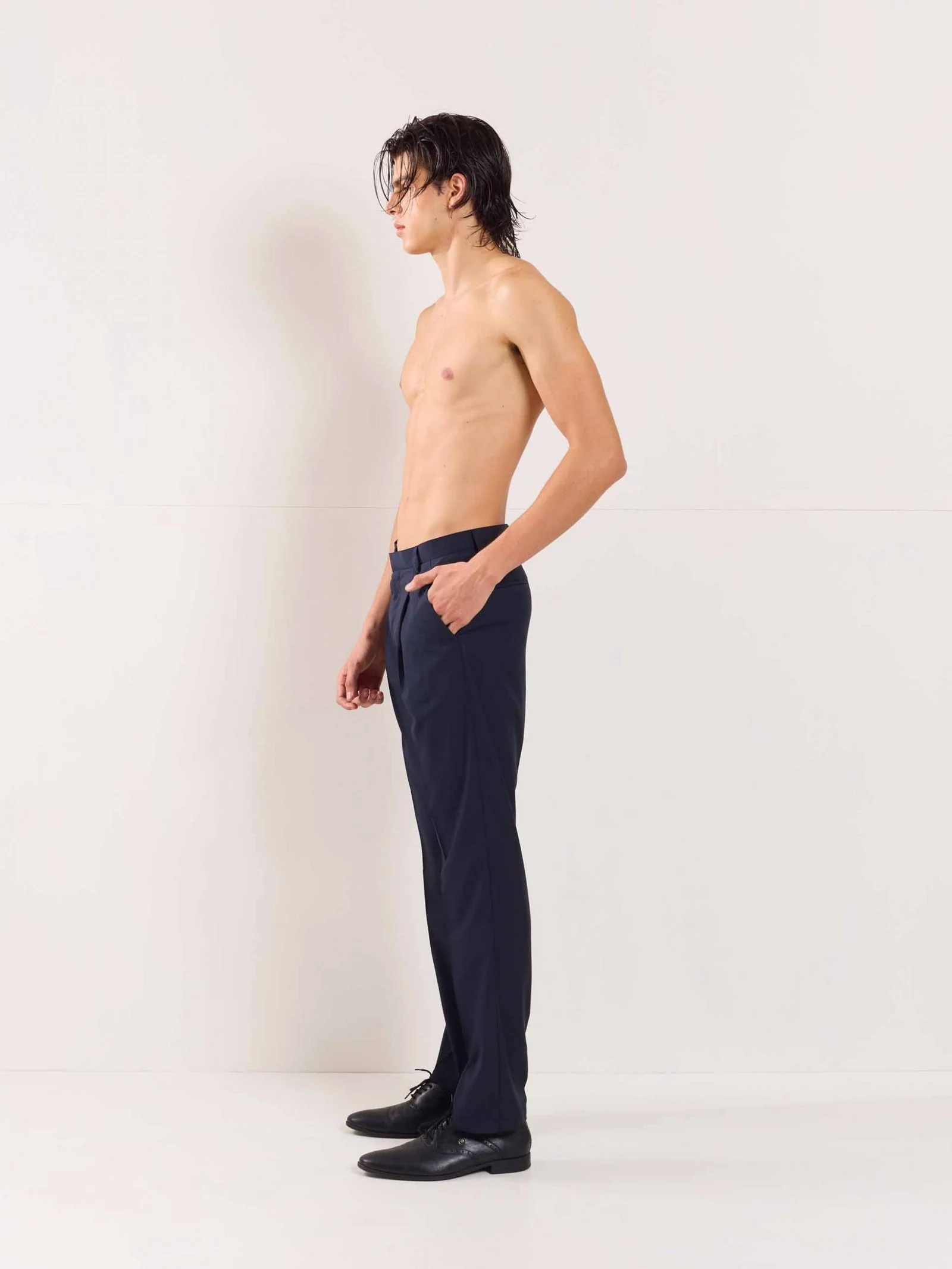 Blue Straight Fit Trousers - Image 7