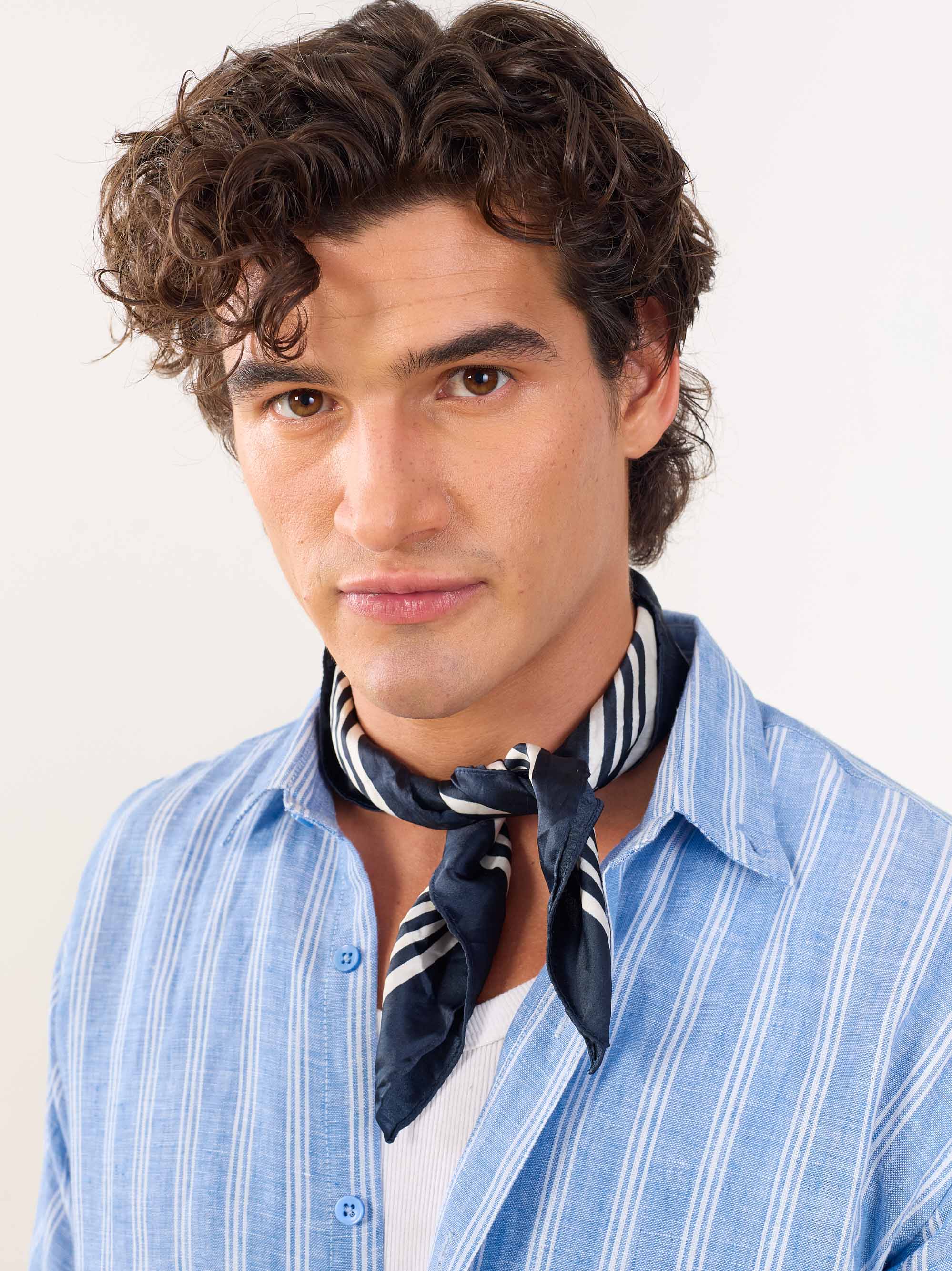 Blue Striped Irish Linen Shirt - Image 5