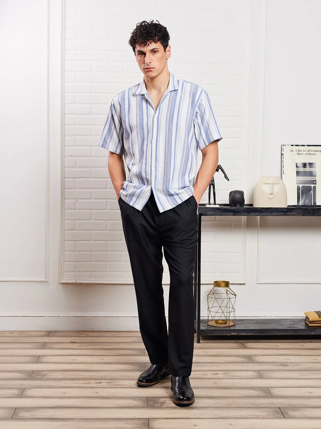 Blue Striped Knit Shirt - Image 2