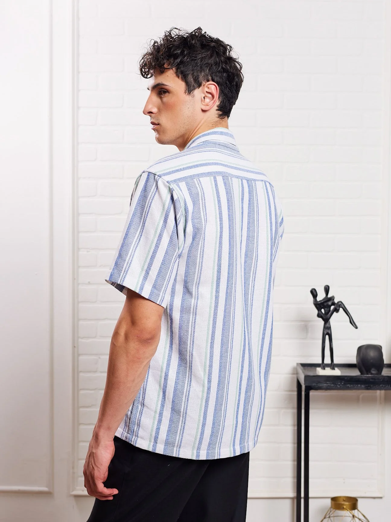 Blue Striped Knit Shirt - Image 6