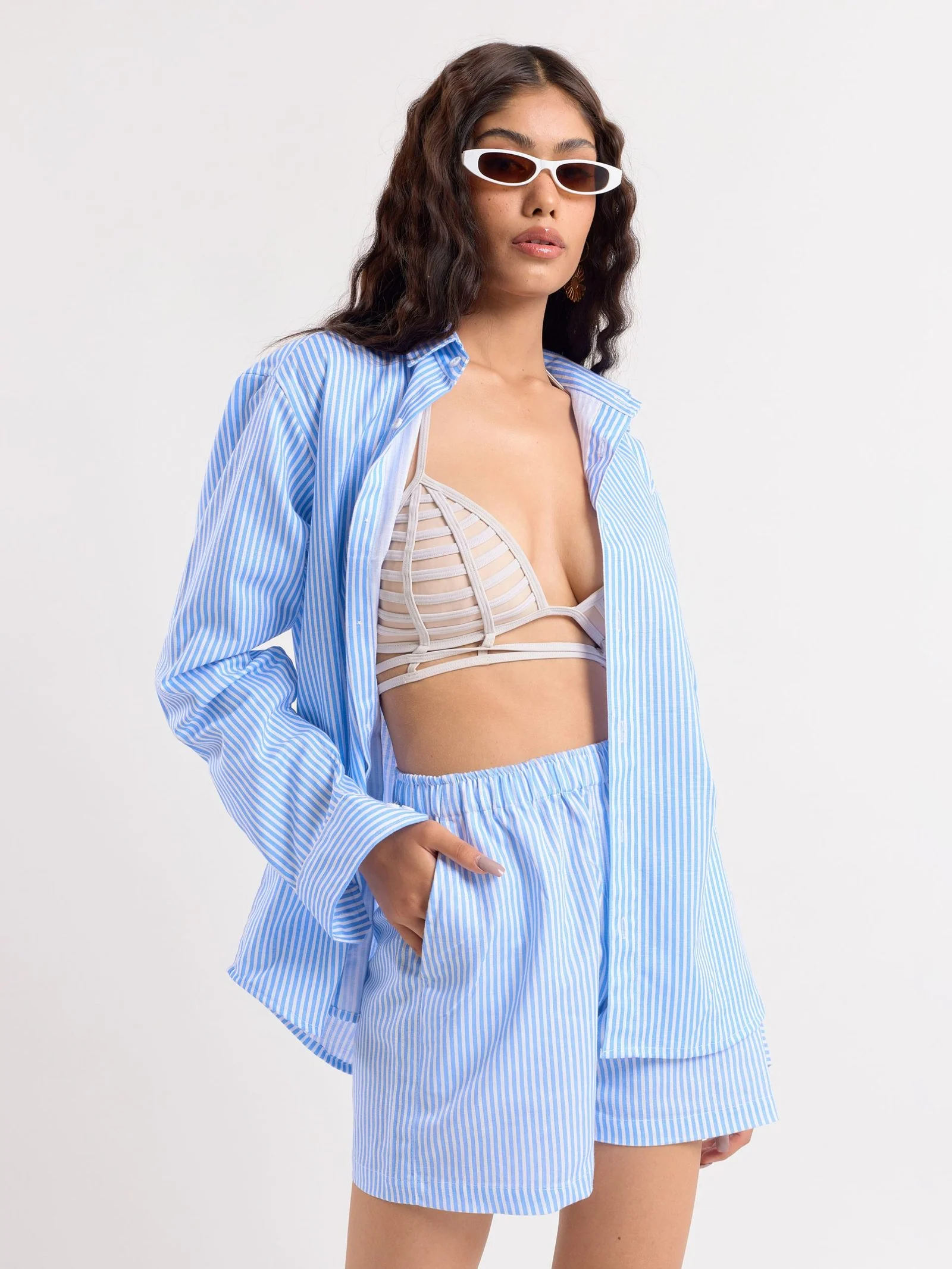 Blue Striped Linen Co-ord Set - Image 3