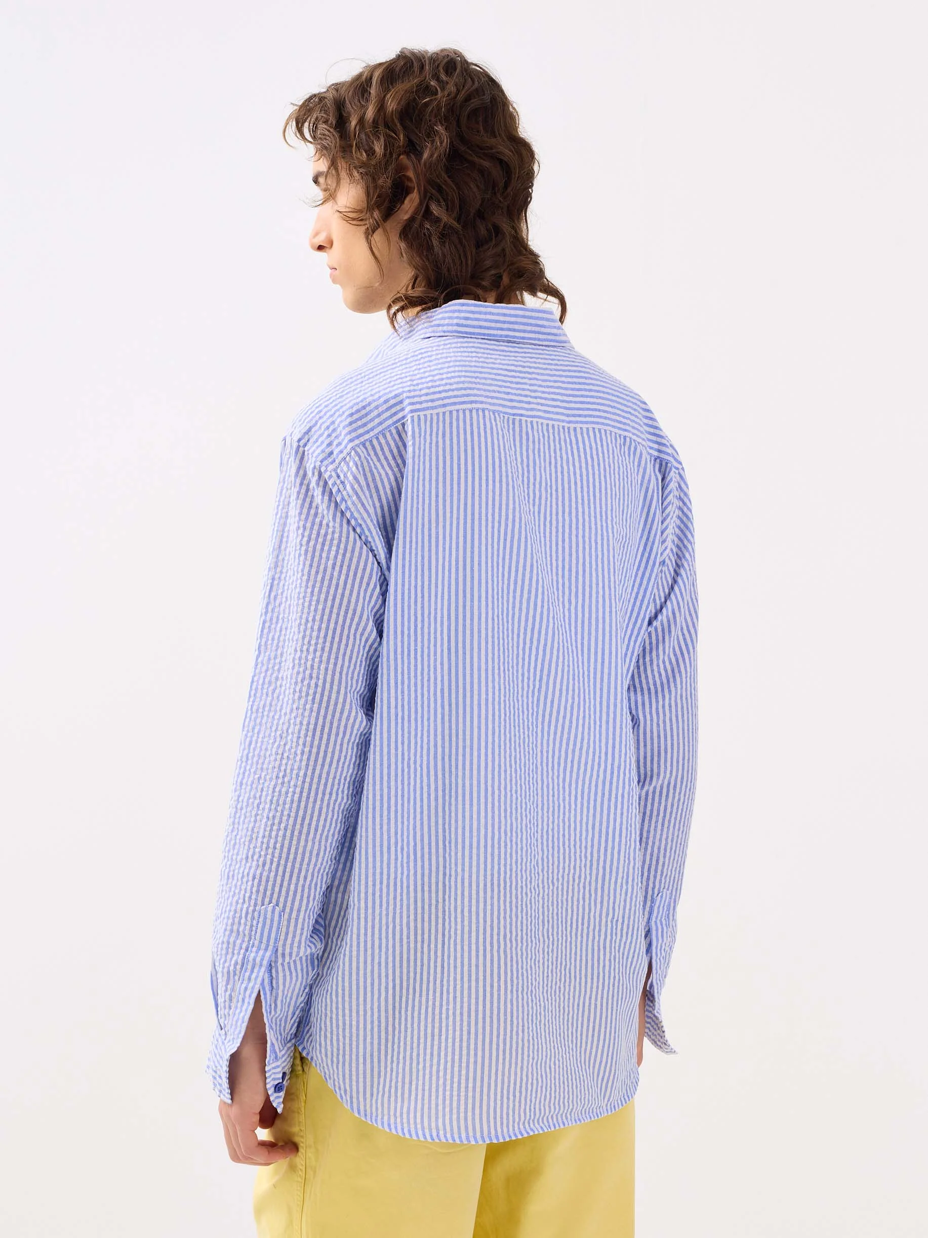 Blue Striped Seersucker Shirt - Image 7