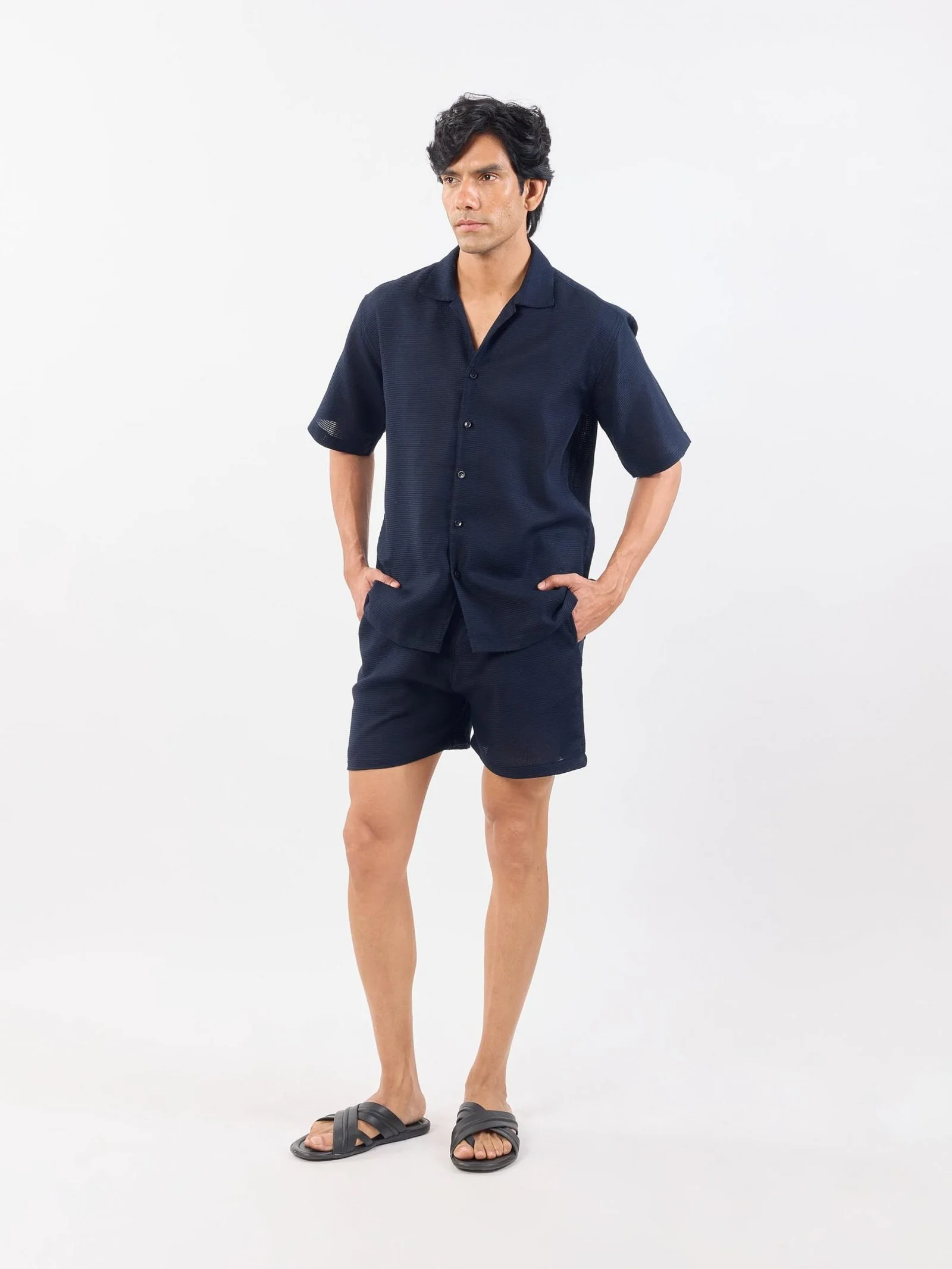 Blue Unisex Textured Co-ord Set - Image 2