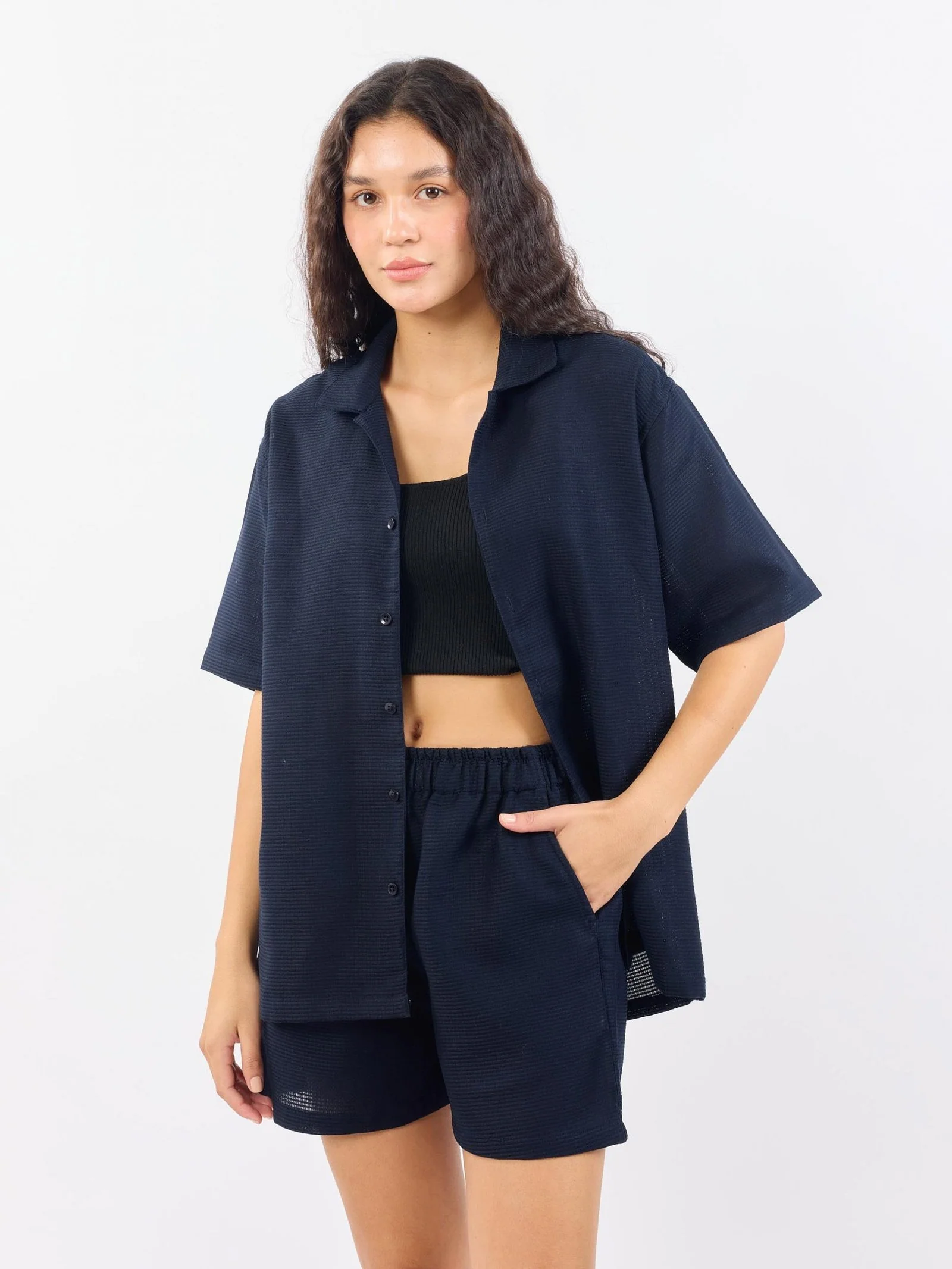Blue Unisex Textured Co-ord Set - Image 3