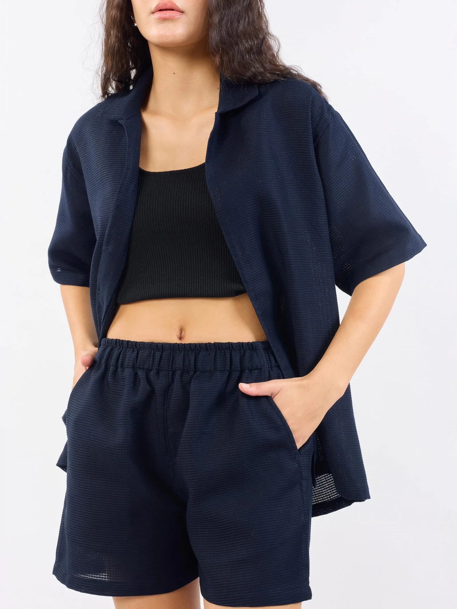 Blue Unisex Textured Co-ord Set - Image 5