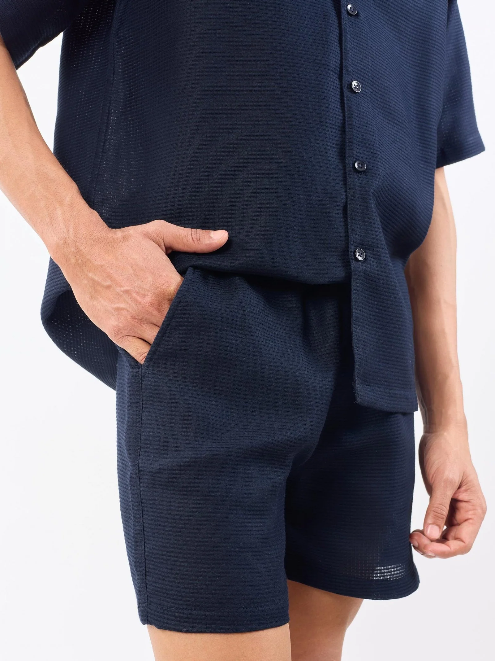 Blue Unisex Textured Co-ord Set - Image 6