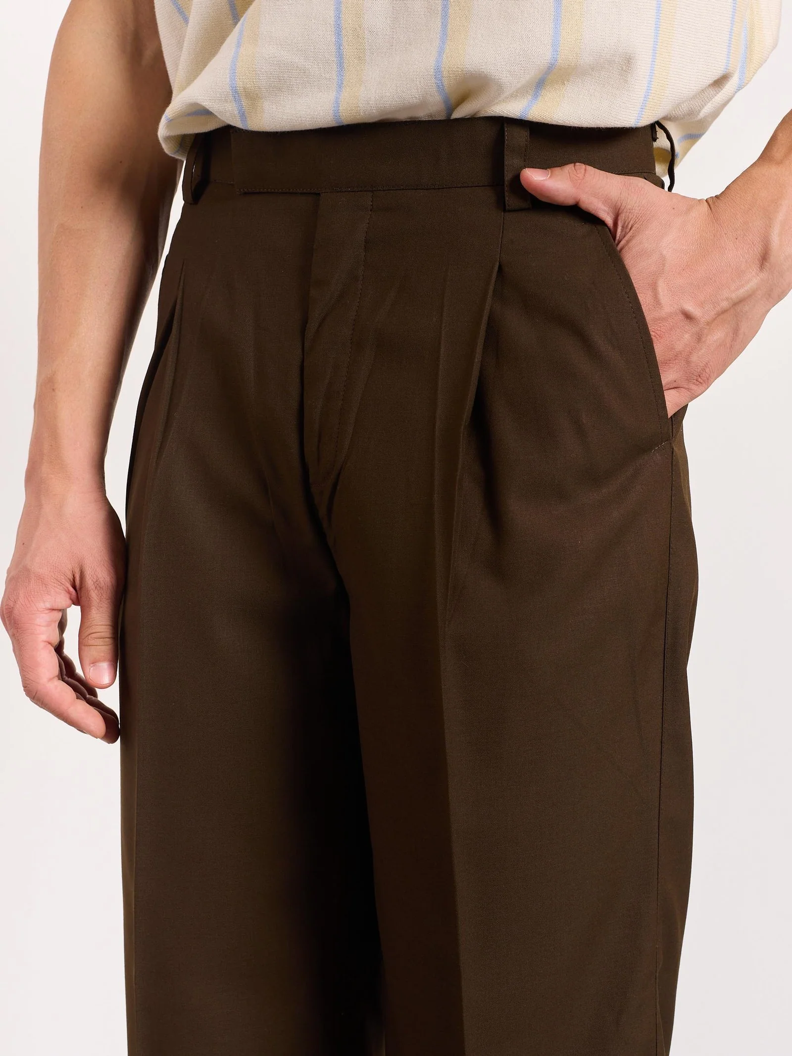 Brown Baggy Fit Trousers - Image 5