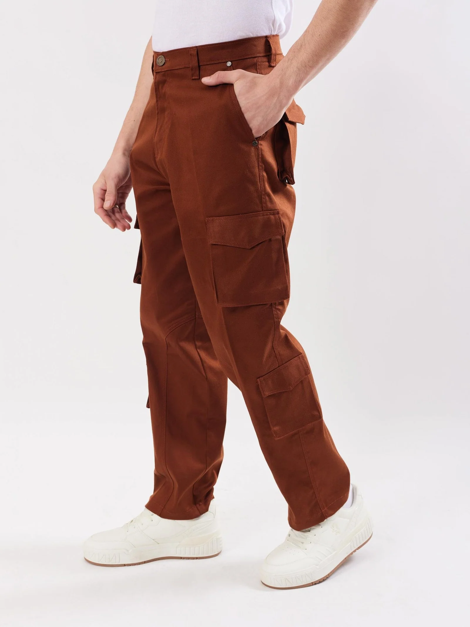 Brown Cargo Trousers - Image 3
