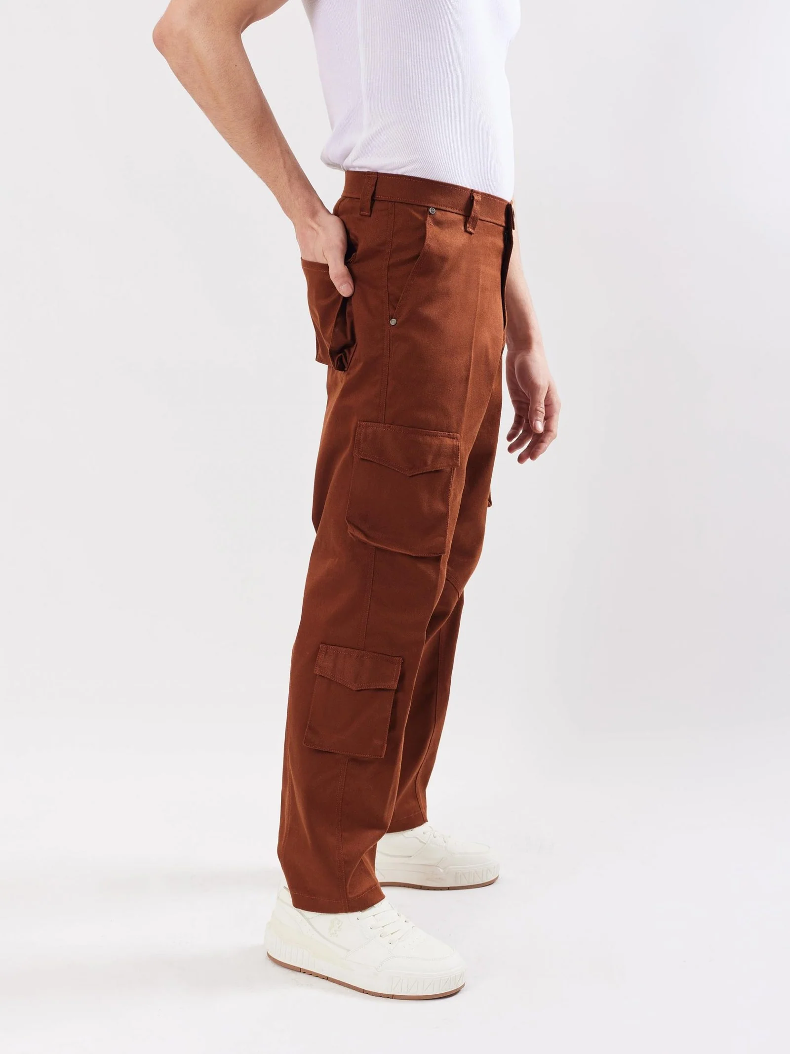 Brown Cargo Trousers - Image 5