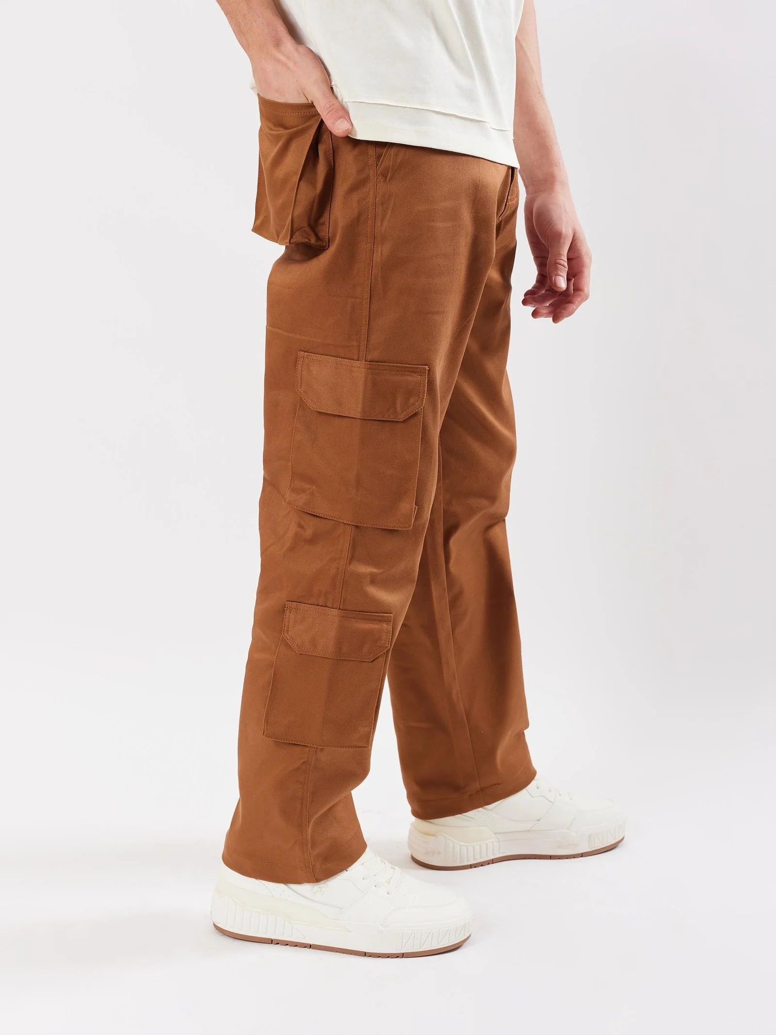 Brown Cargo Trousers - Image 3