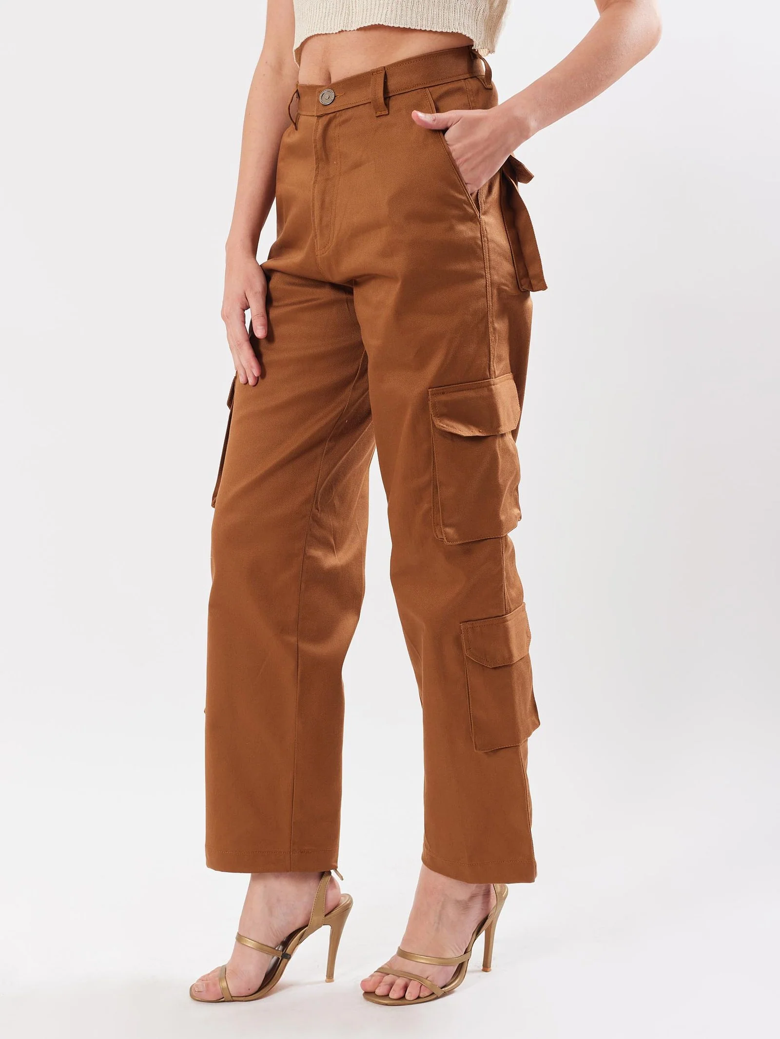 Brown Cargo Trousers - Image 4