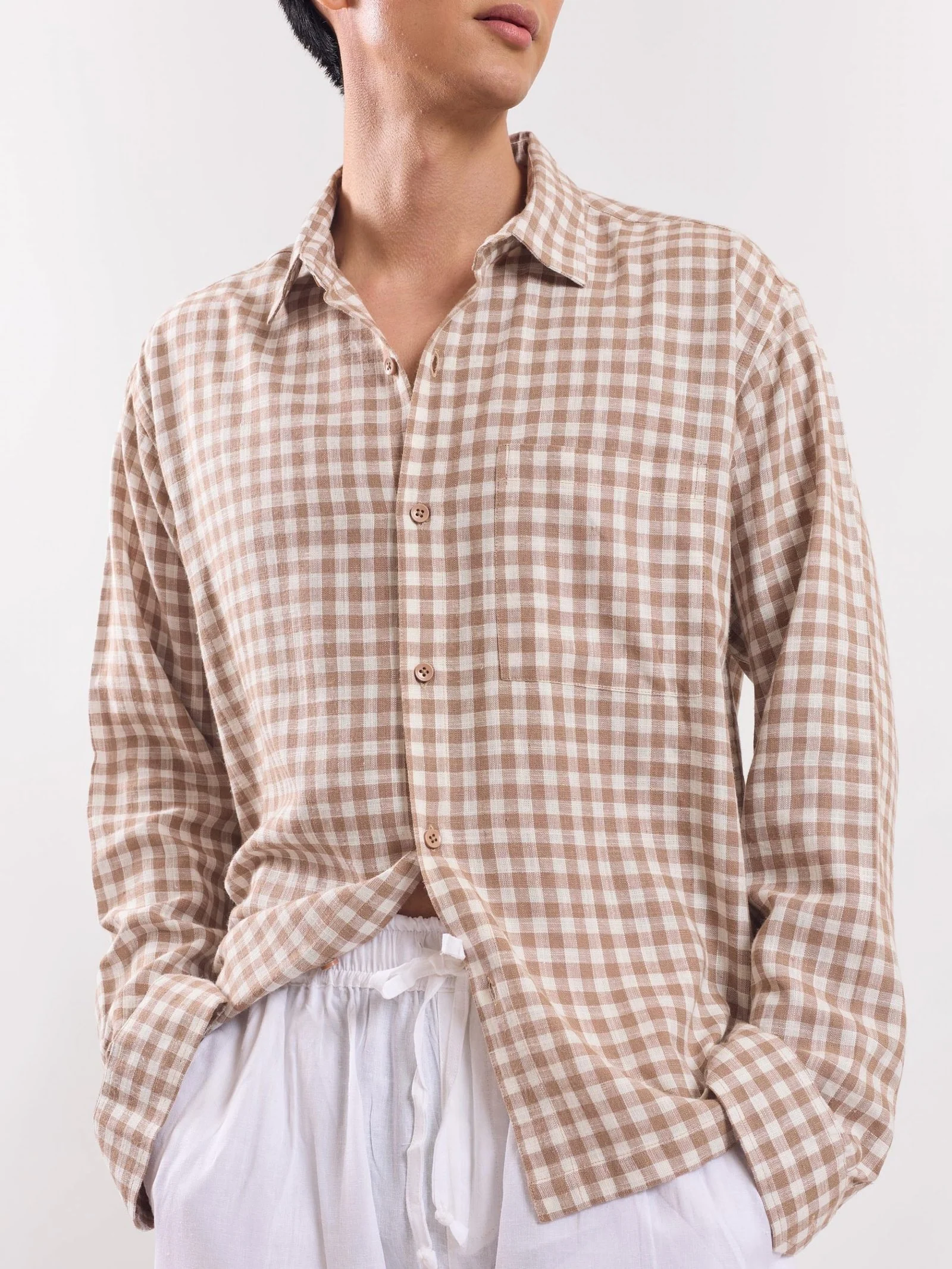 Brown Checked Holiday Shirt - Image 5